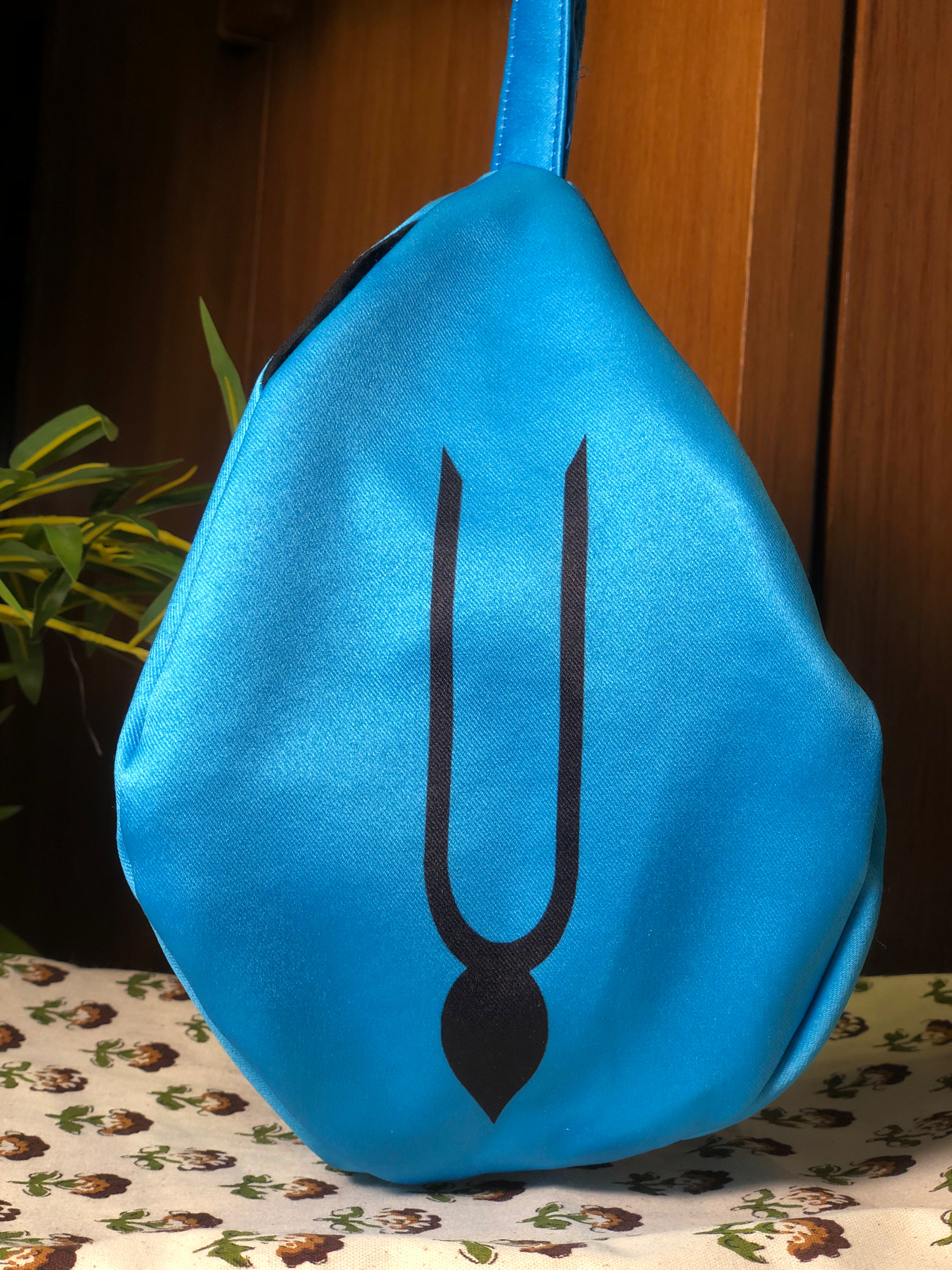Blue Lost in Braj Printed Japa Bag