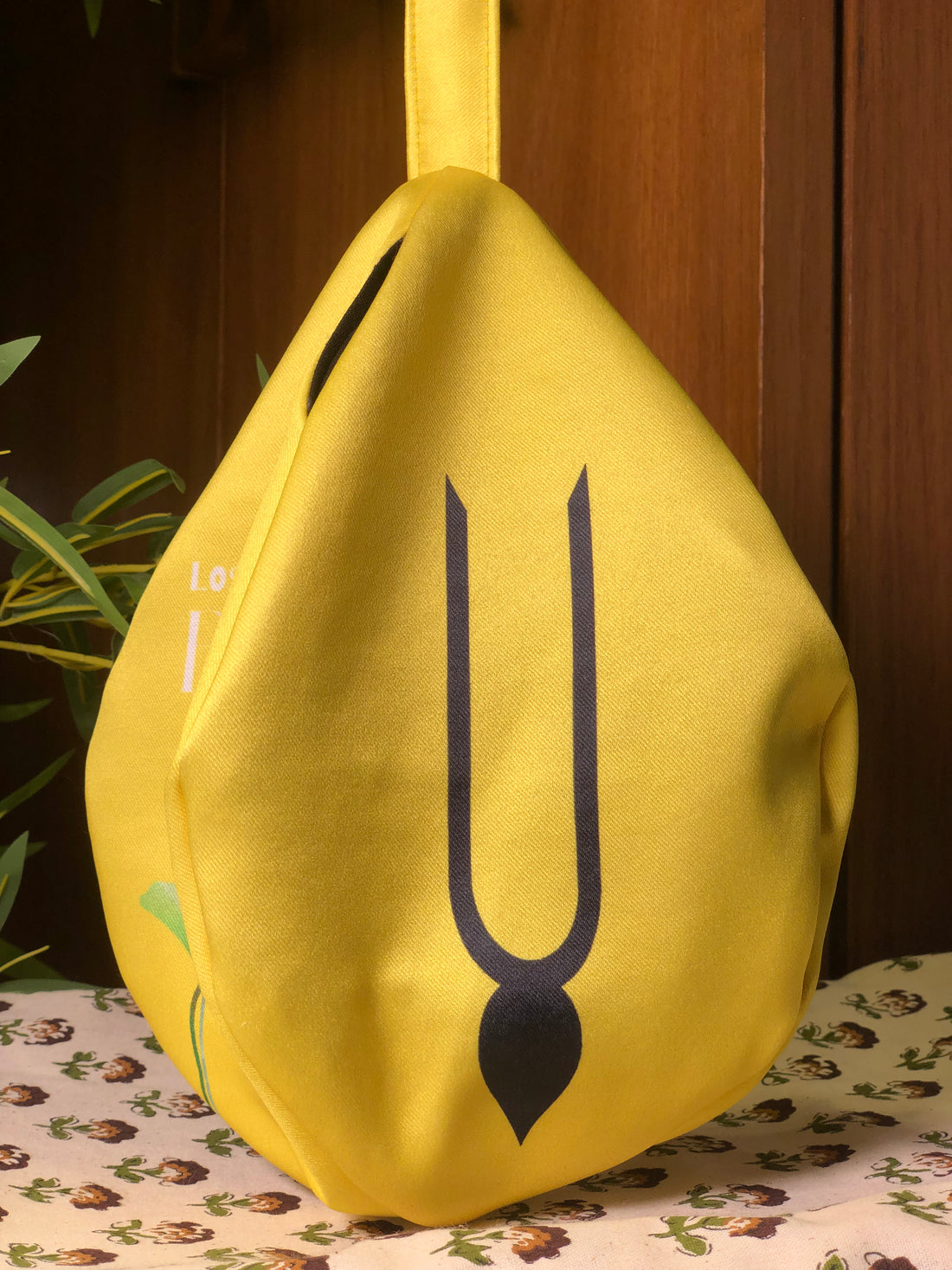 Yellow Lost in Braj Printed Japa Bag