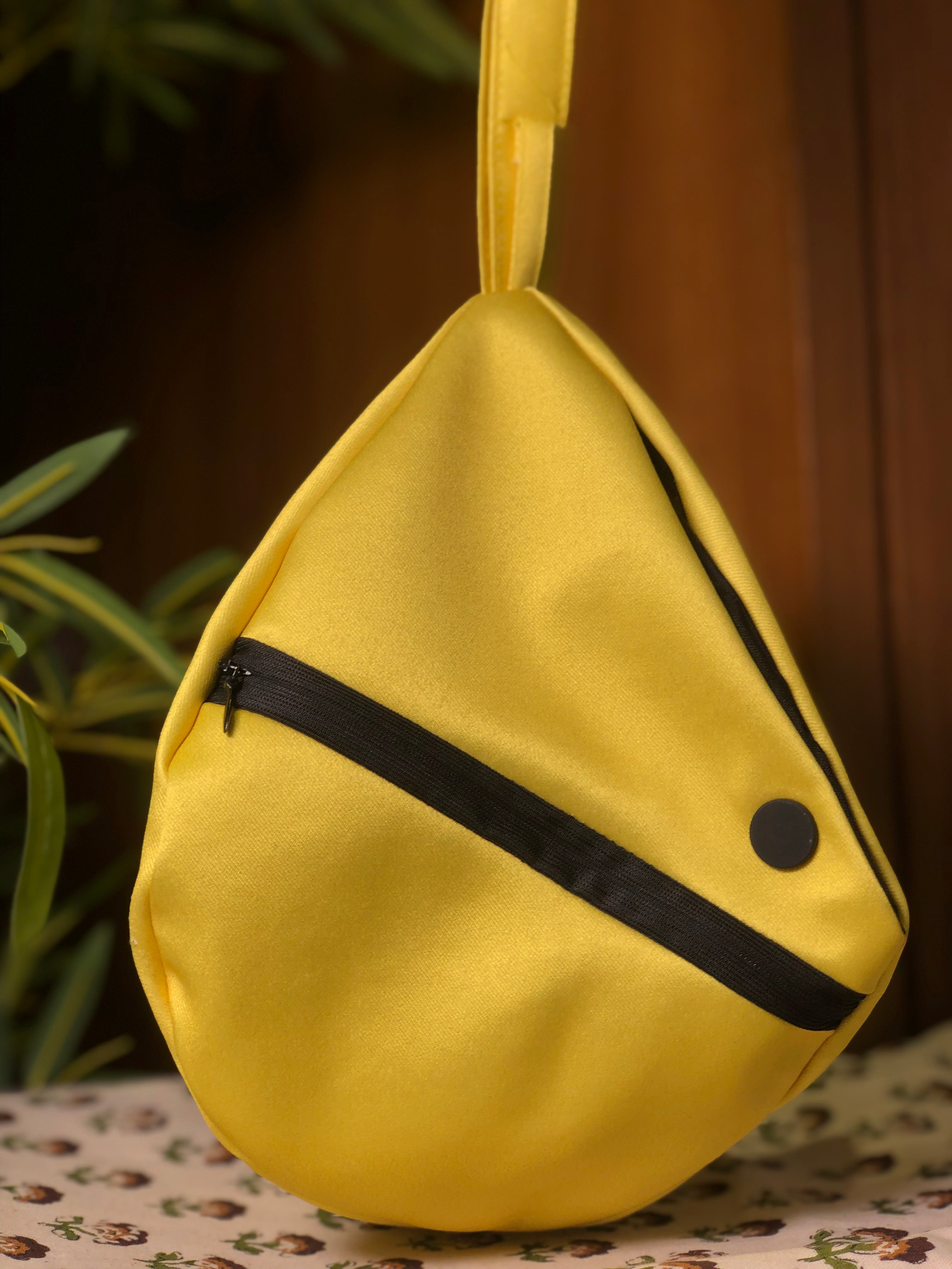 Yellow Lost in Braj Printed Japa Bag