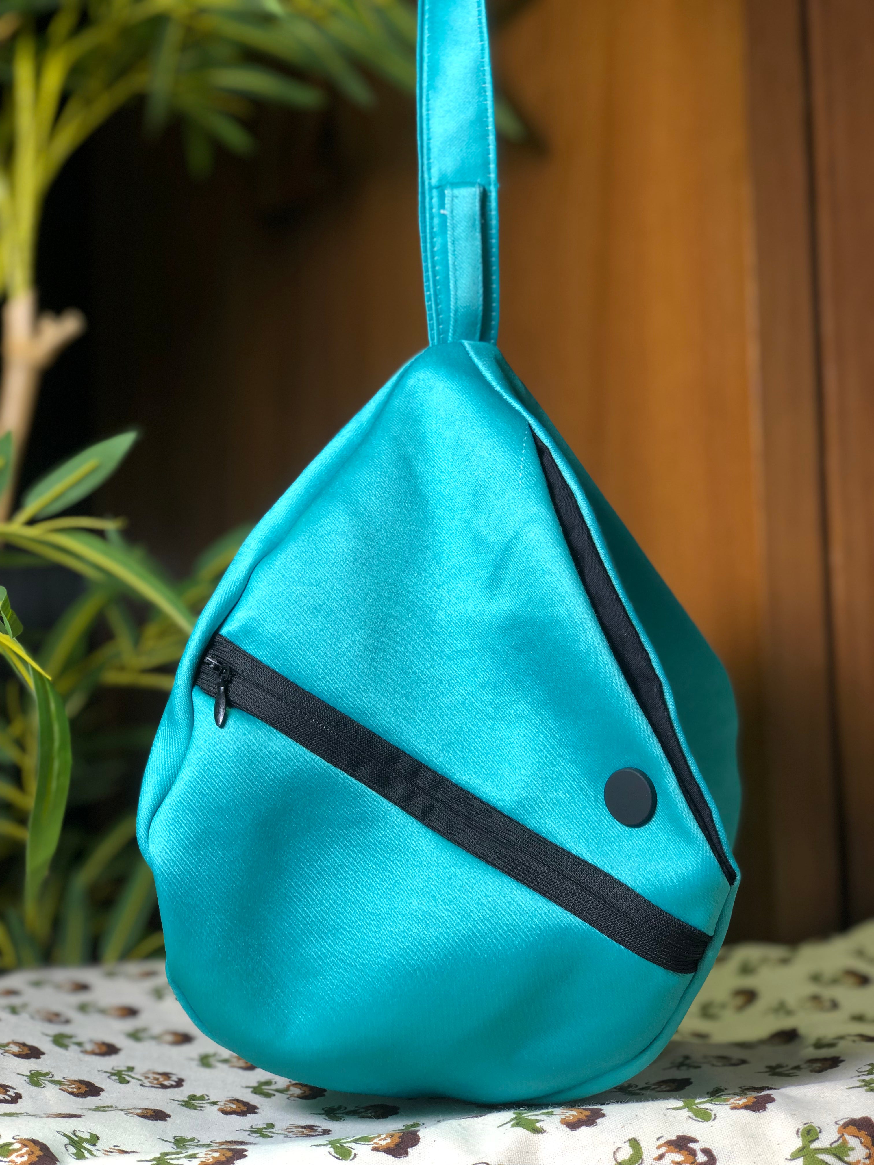 Cyan Lost in Braj Printed Japa Bag