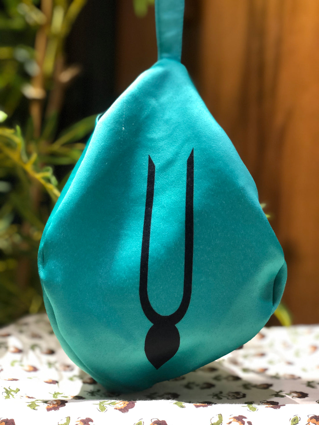 Cyan Lost in Braj Printed Japa Bag