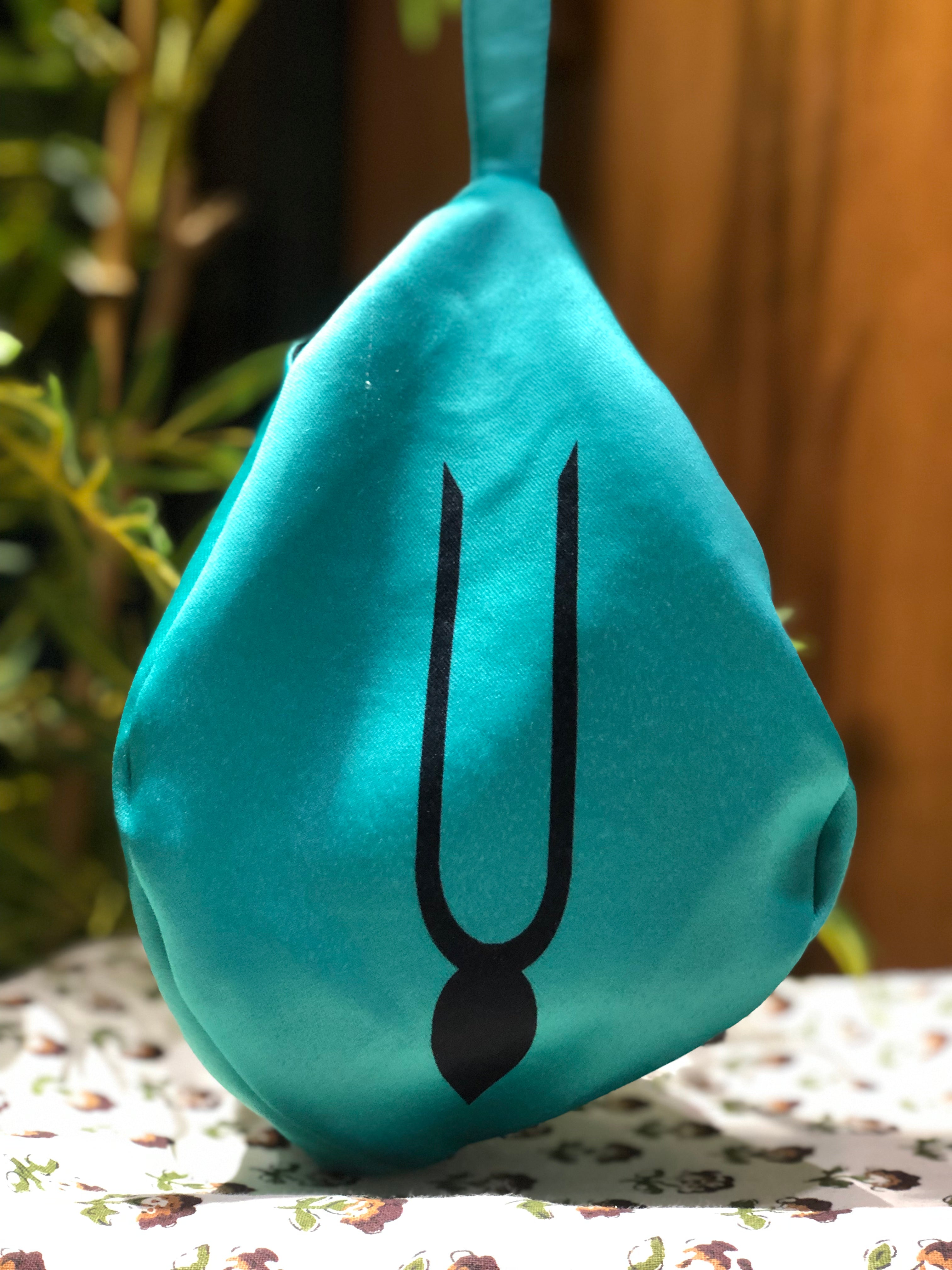 Cyan Lost in Braj Printed Japa Bag