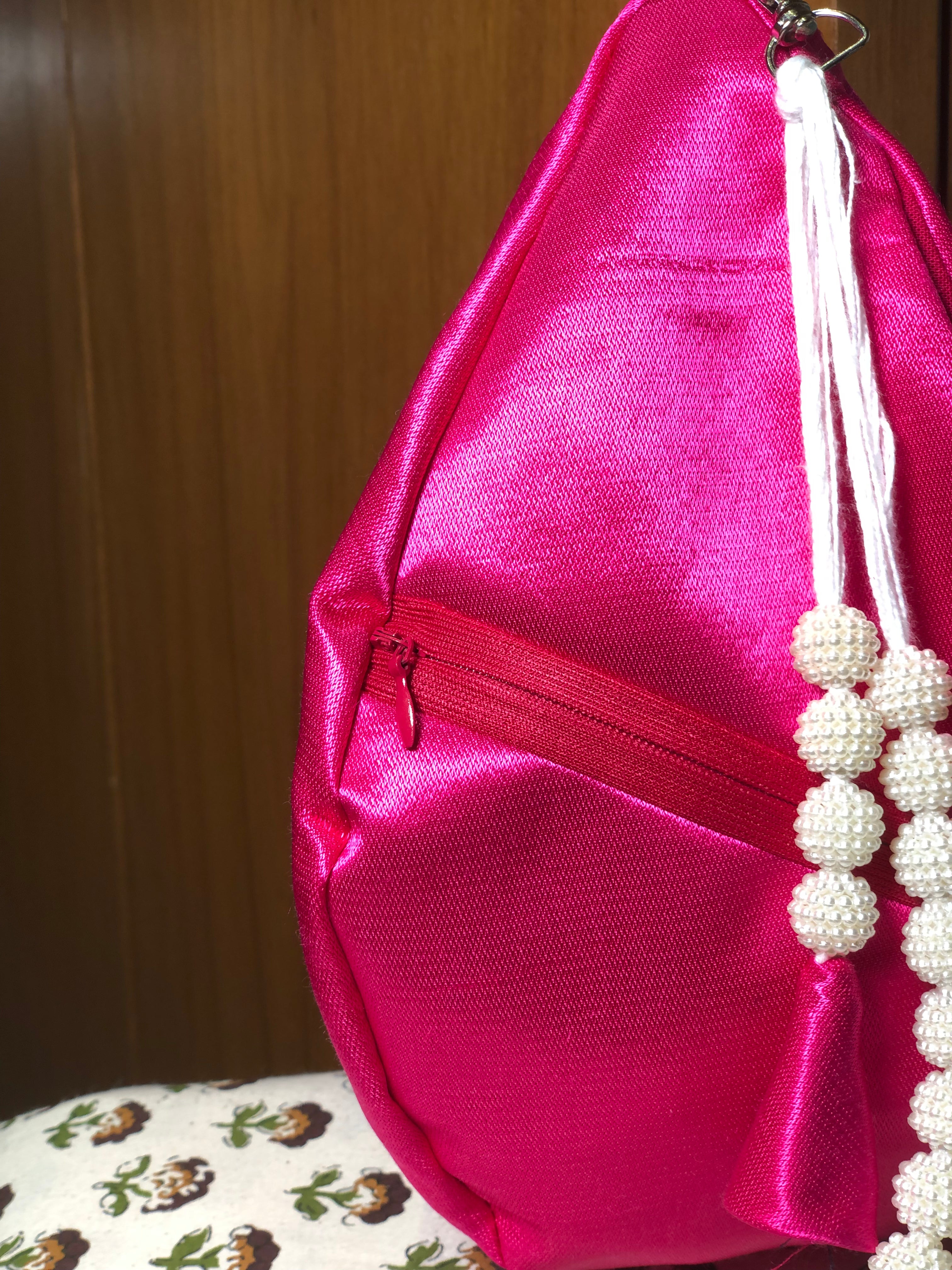 Pink Lotus Silk Japa Bag