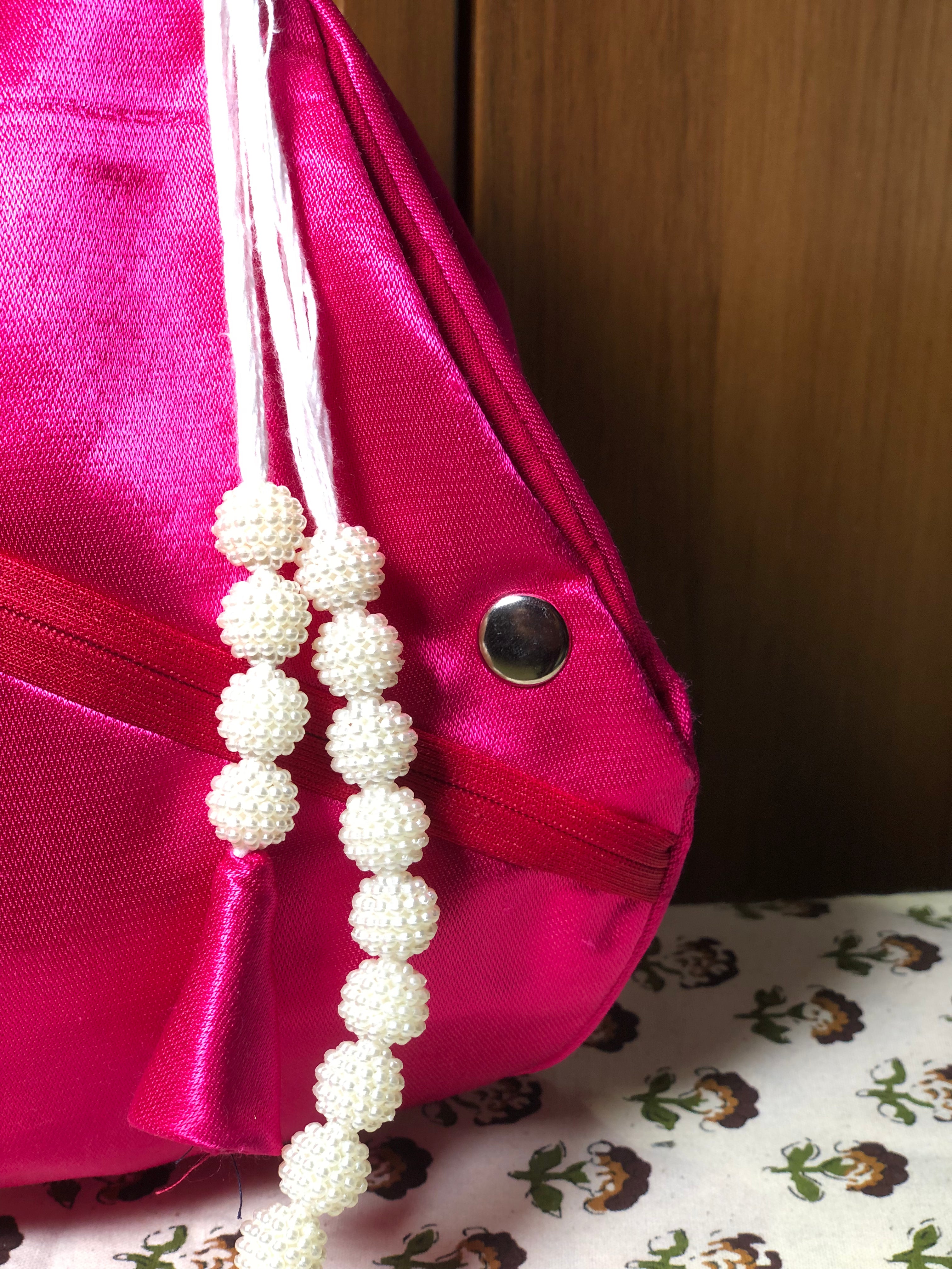 Pink Lotus Silk Japa Bag