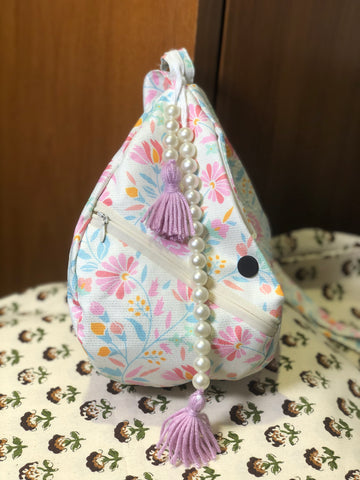 Pink Floral Print Japa Bag