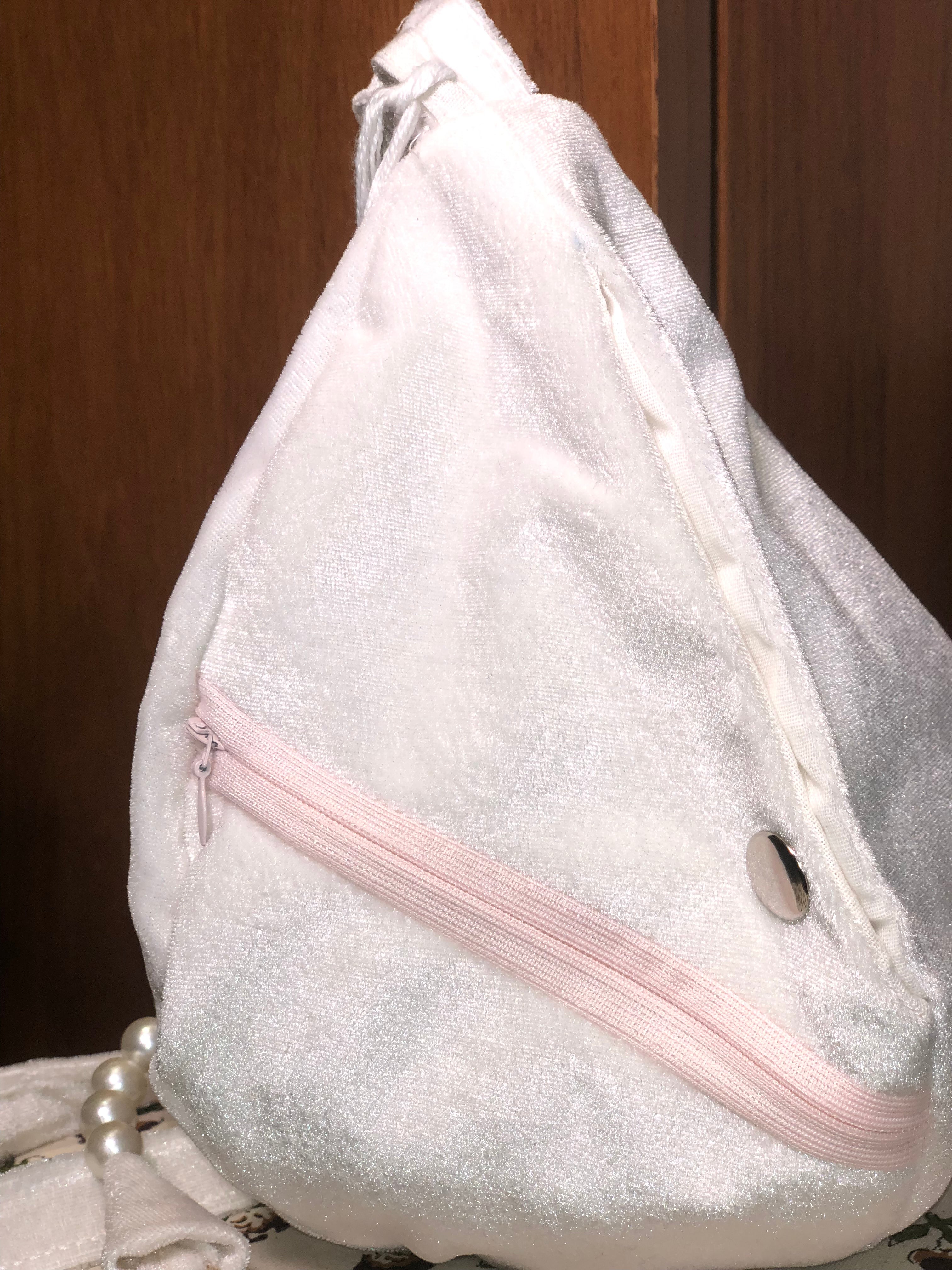 White Velvet Japa Bag