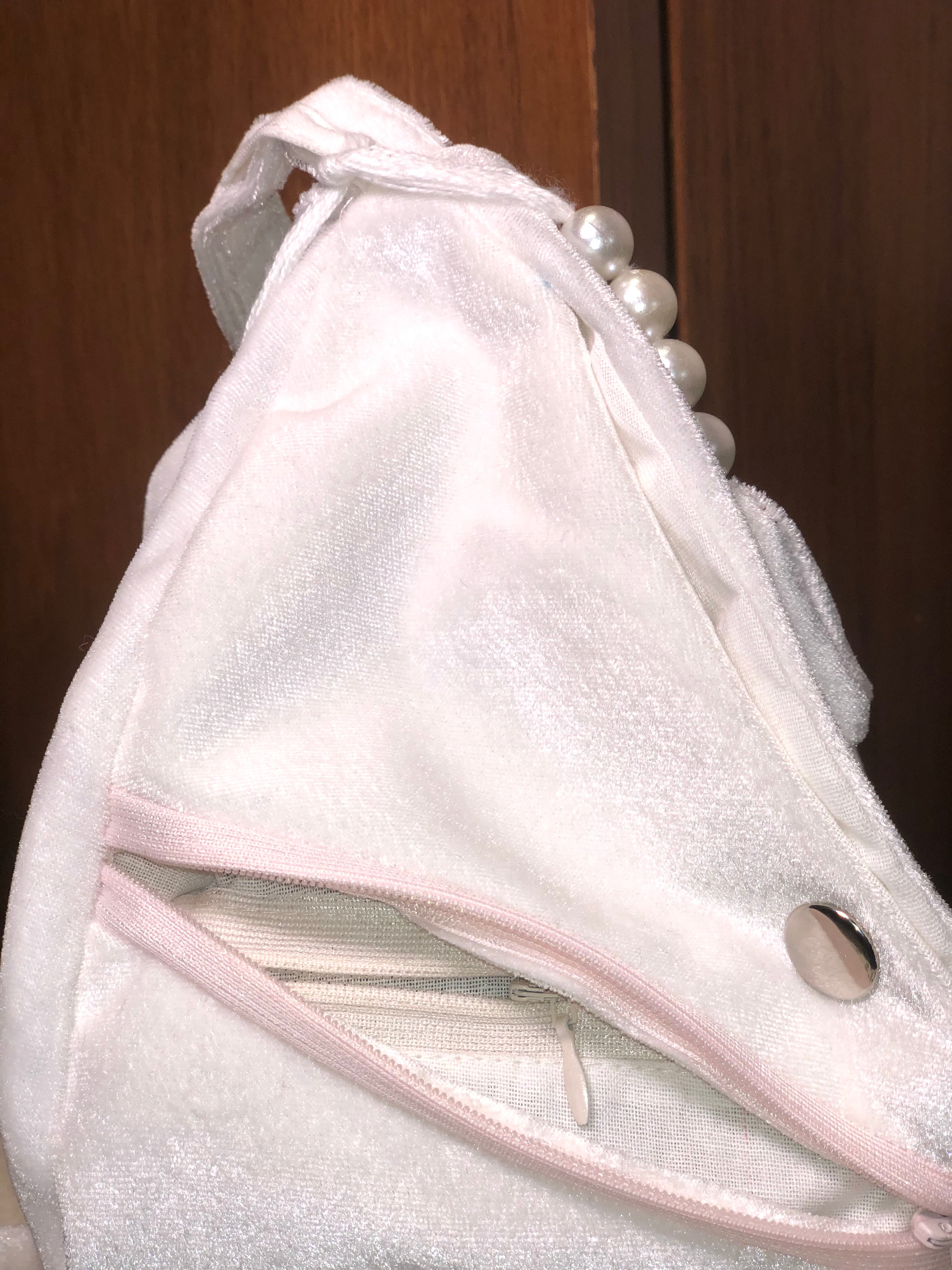White Velvet Japa Bag