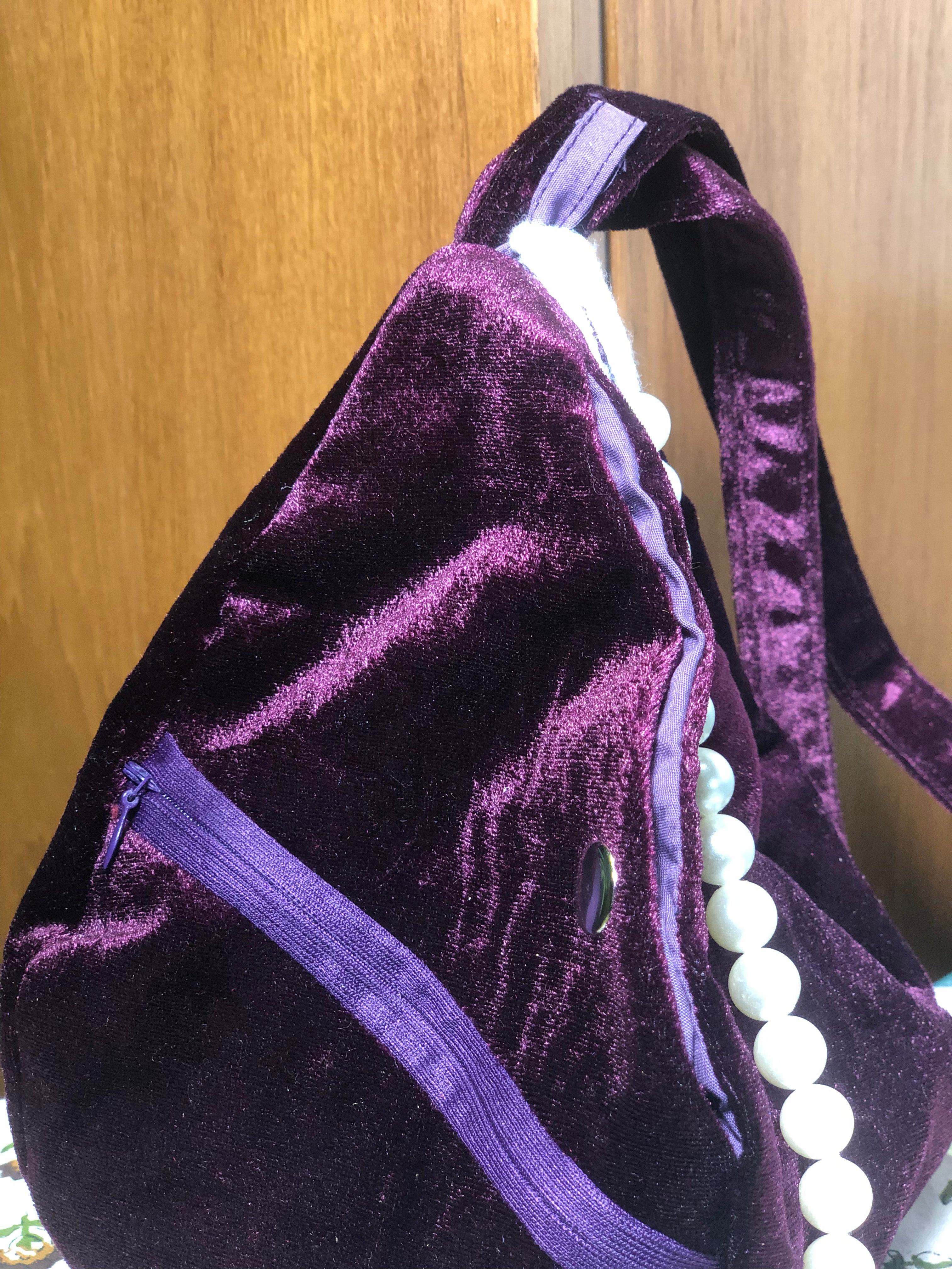 Regal Purple Velvet Japa Bag