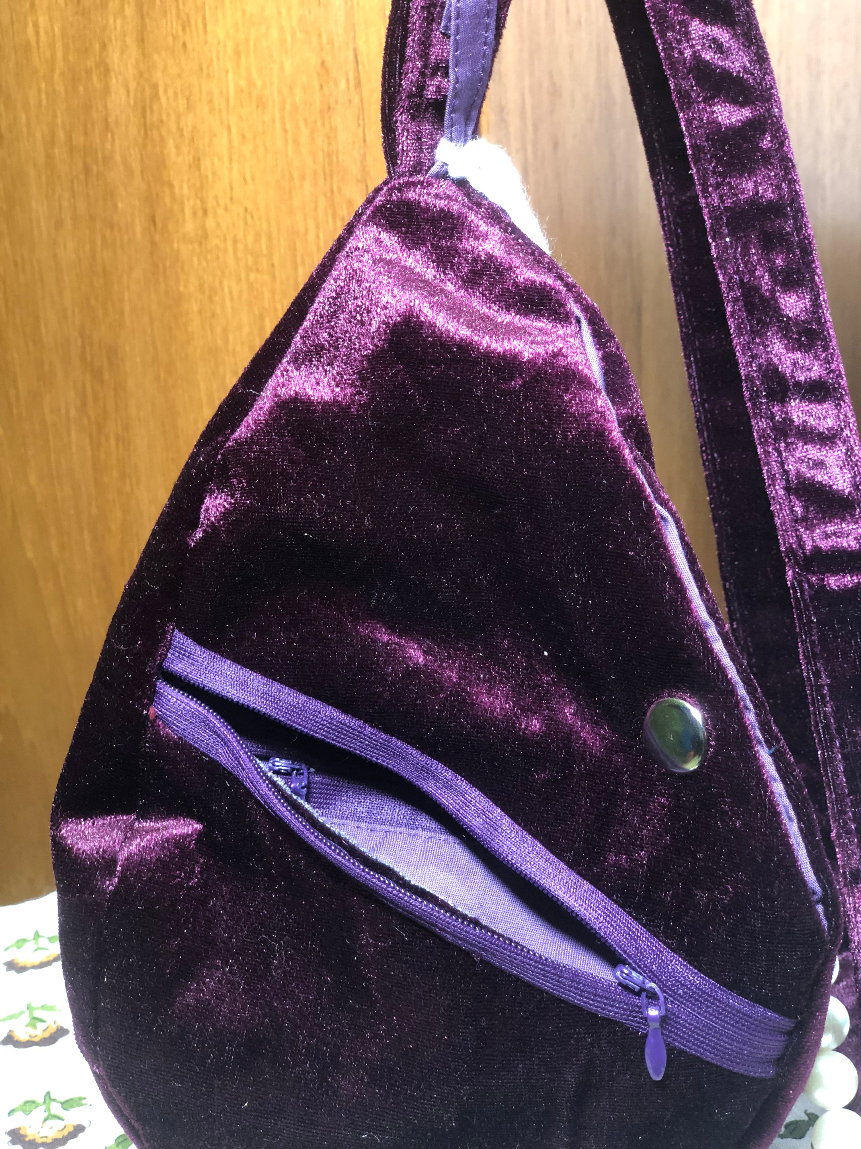 Regal Purple Velvet Japa Bag