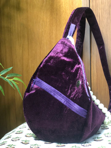 Regal Purple Velvet Japa Bag