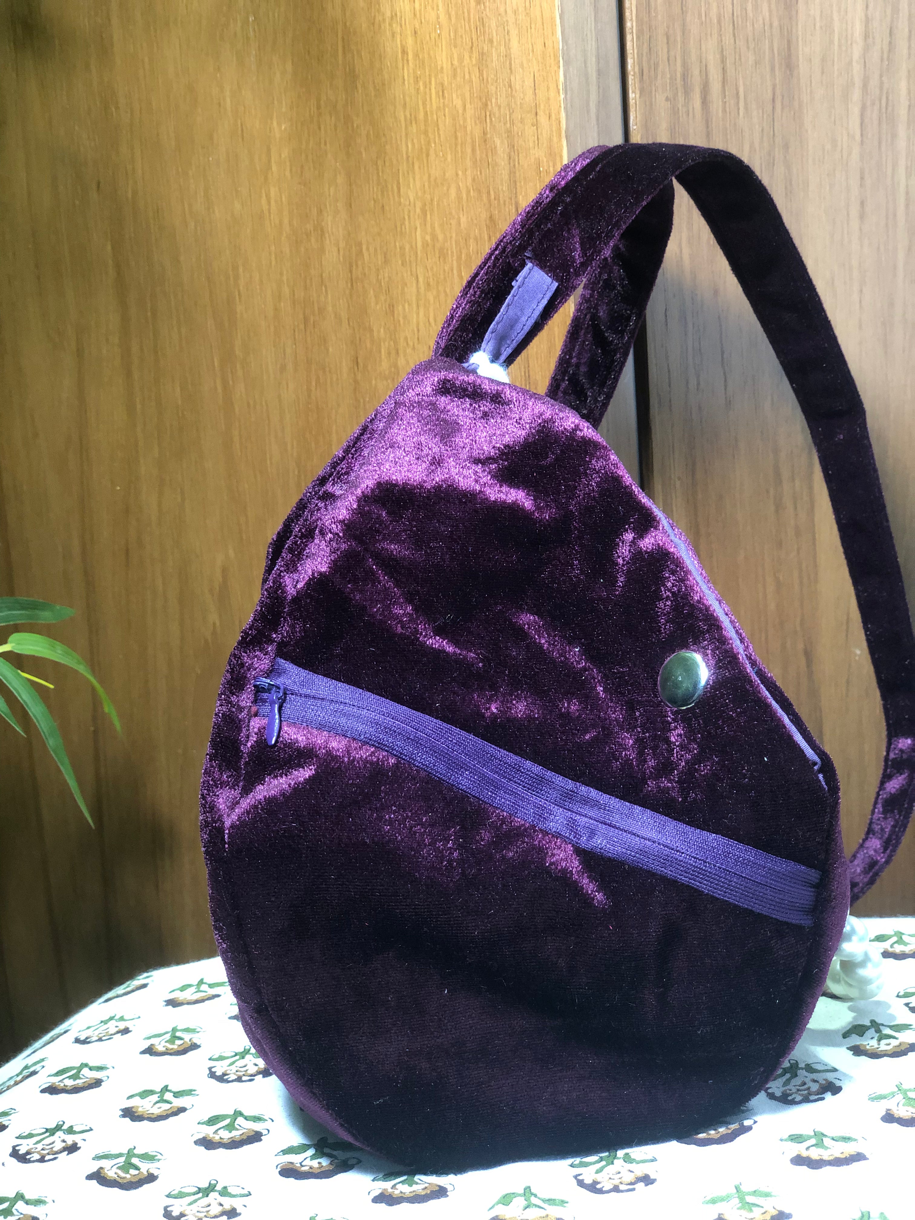 Regal Purple Velvet Japa Bag