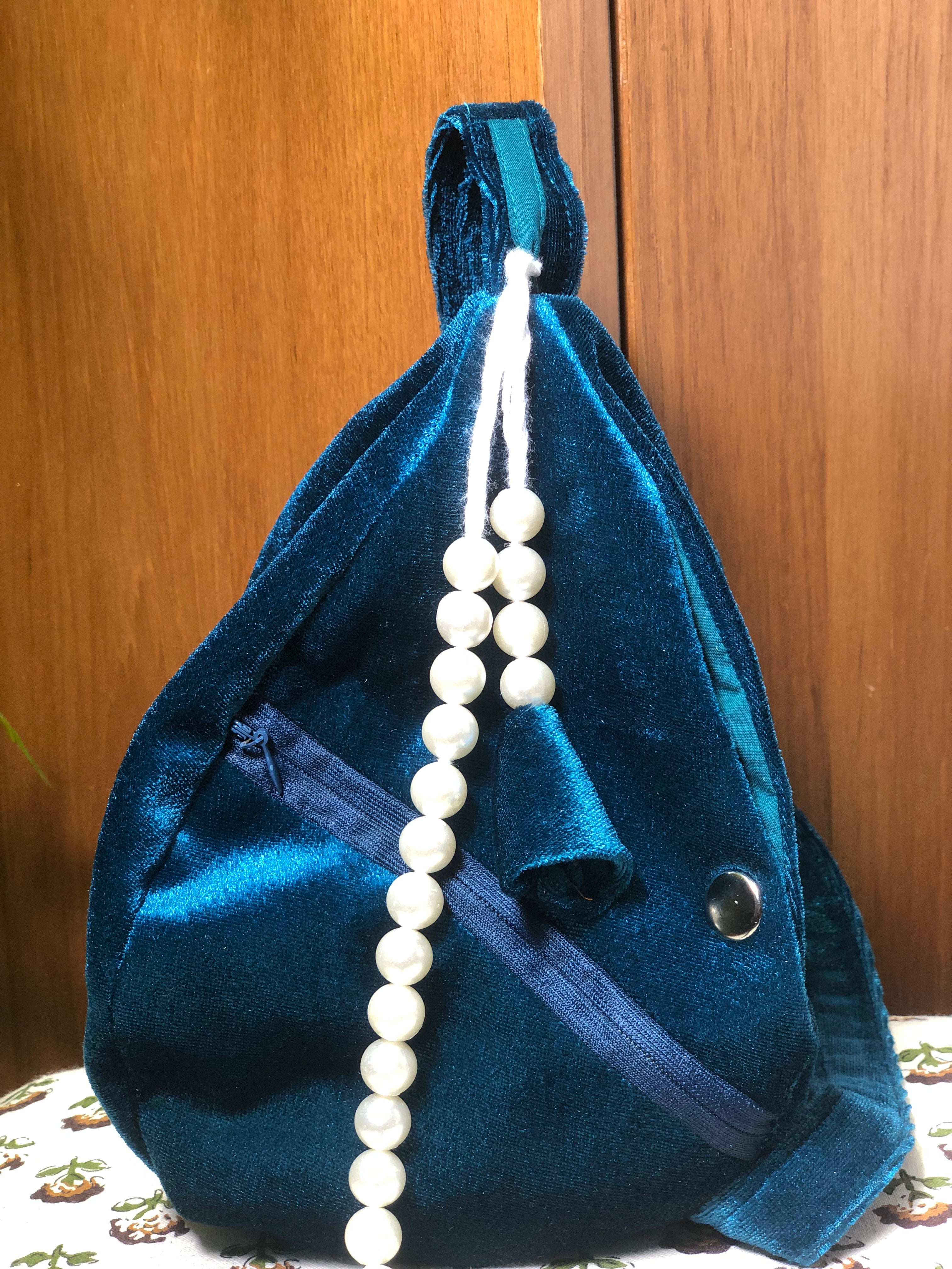 Rama Blue Velvet Japa Bag