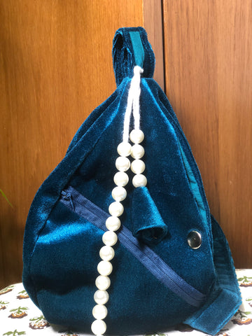 Rama Blue Velvet Japa Bag