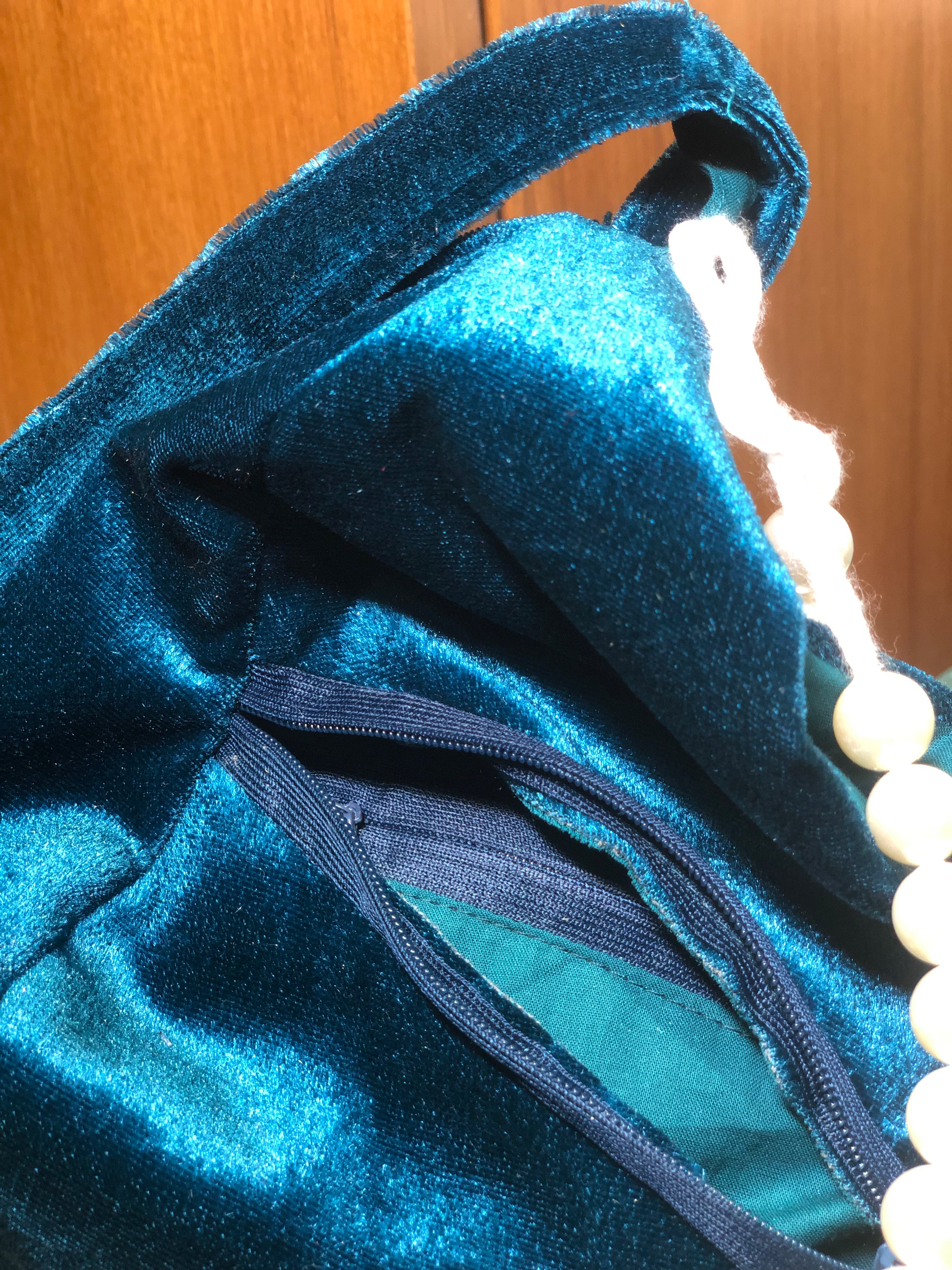 Rama Blue Velvet Japa Bag