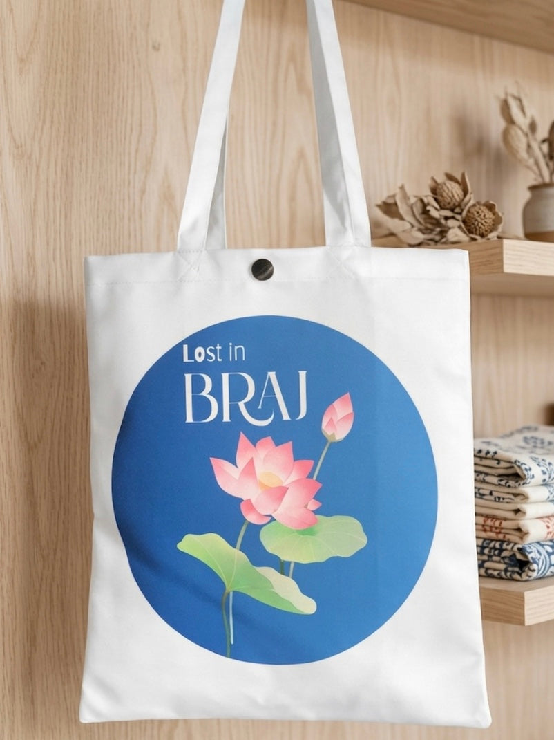 Lost in Braj Lotus Tote Bag