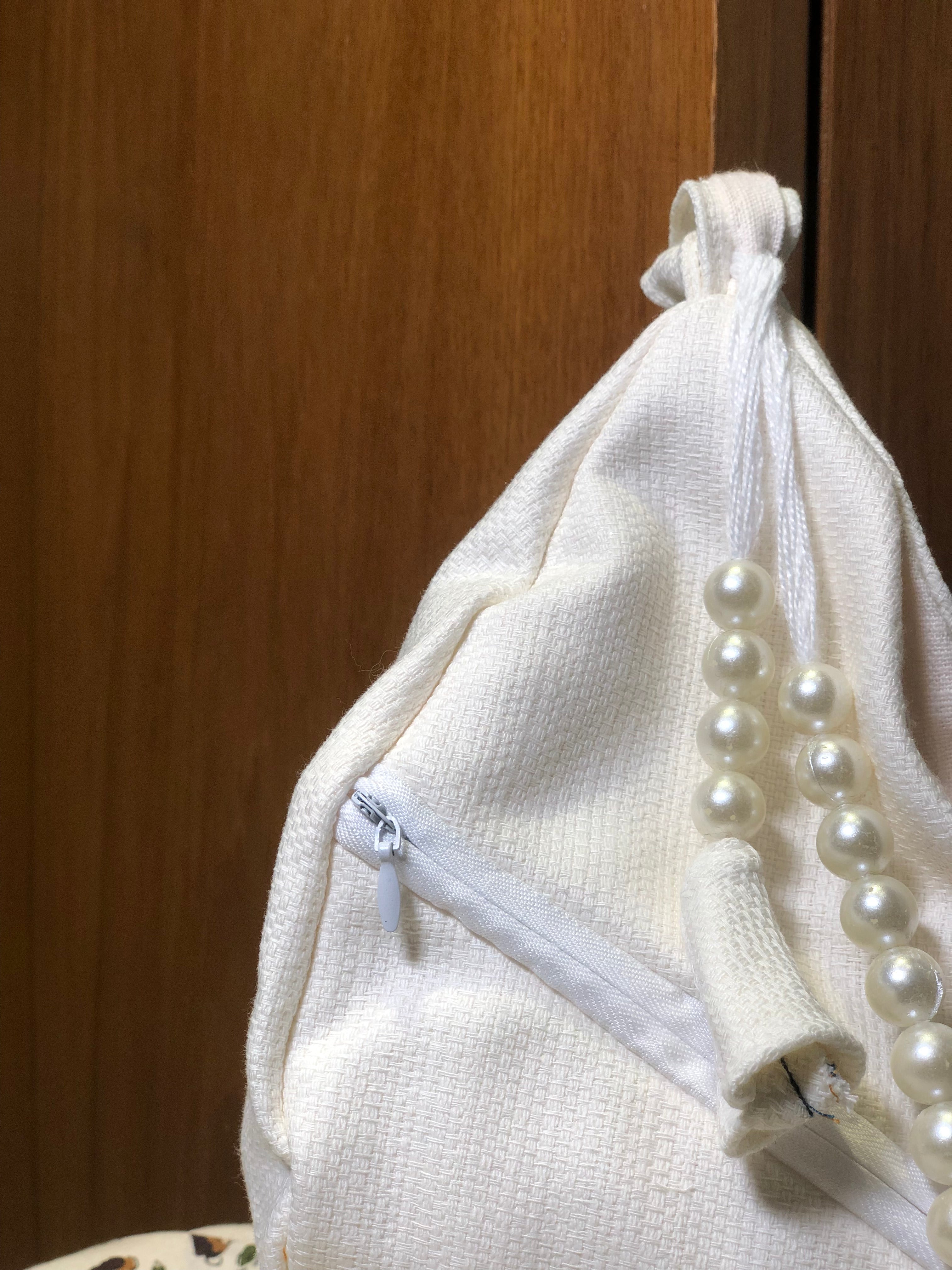 White cotton Japa Bag