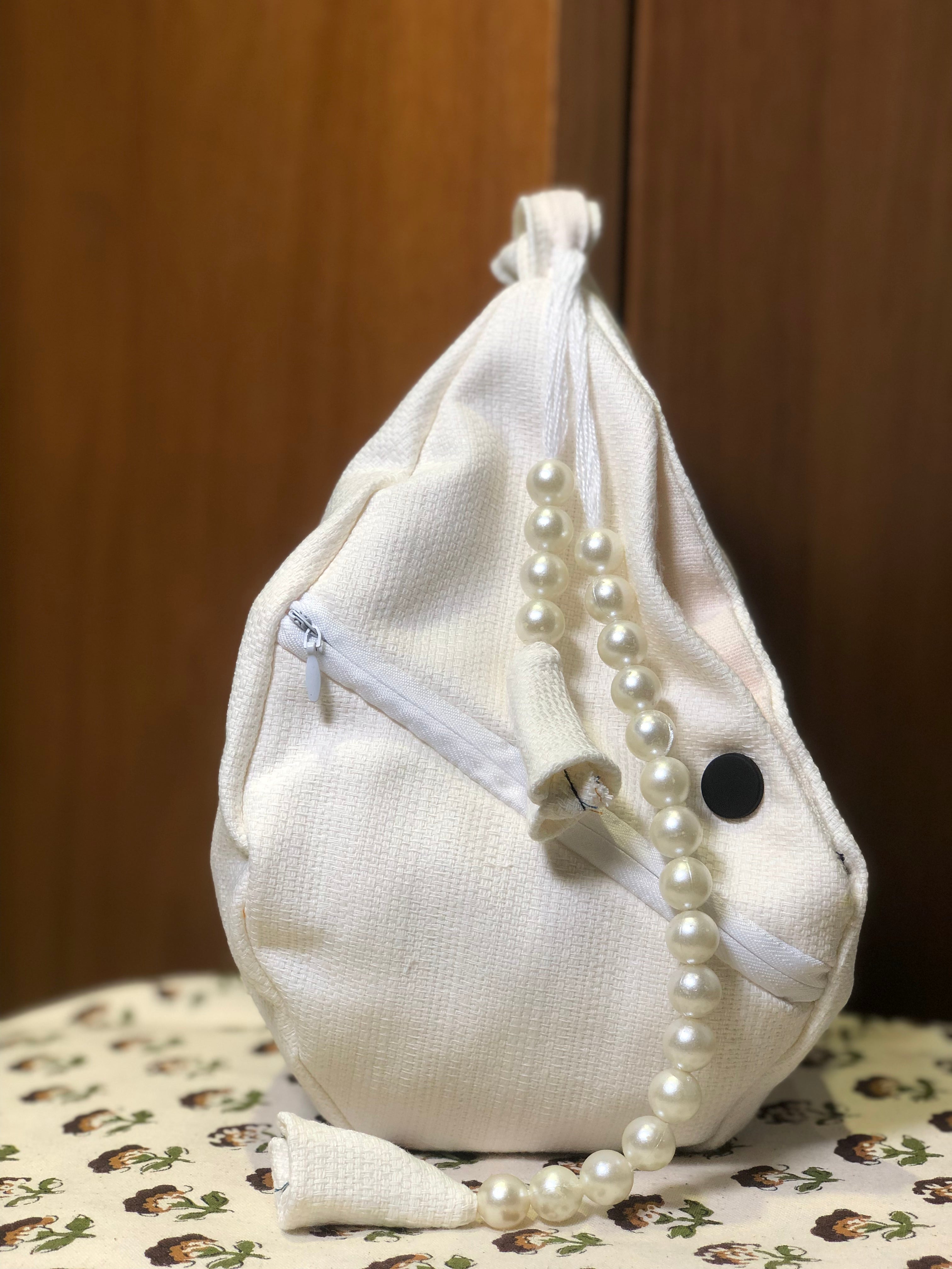White cotton Japa Bag