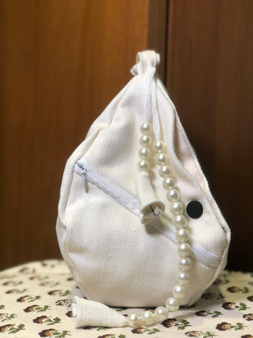 White cotton Japa Bag