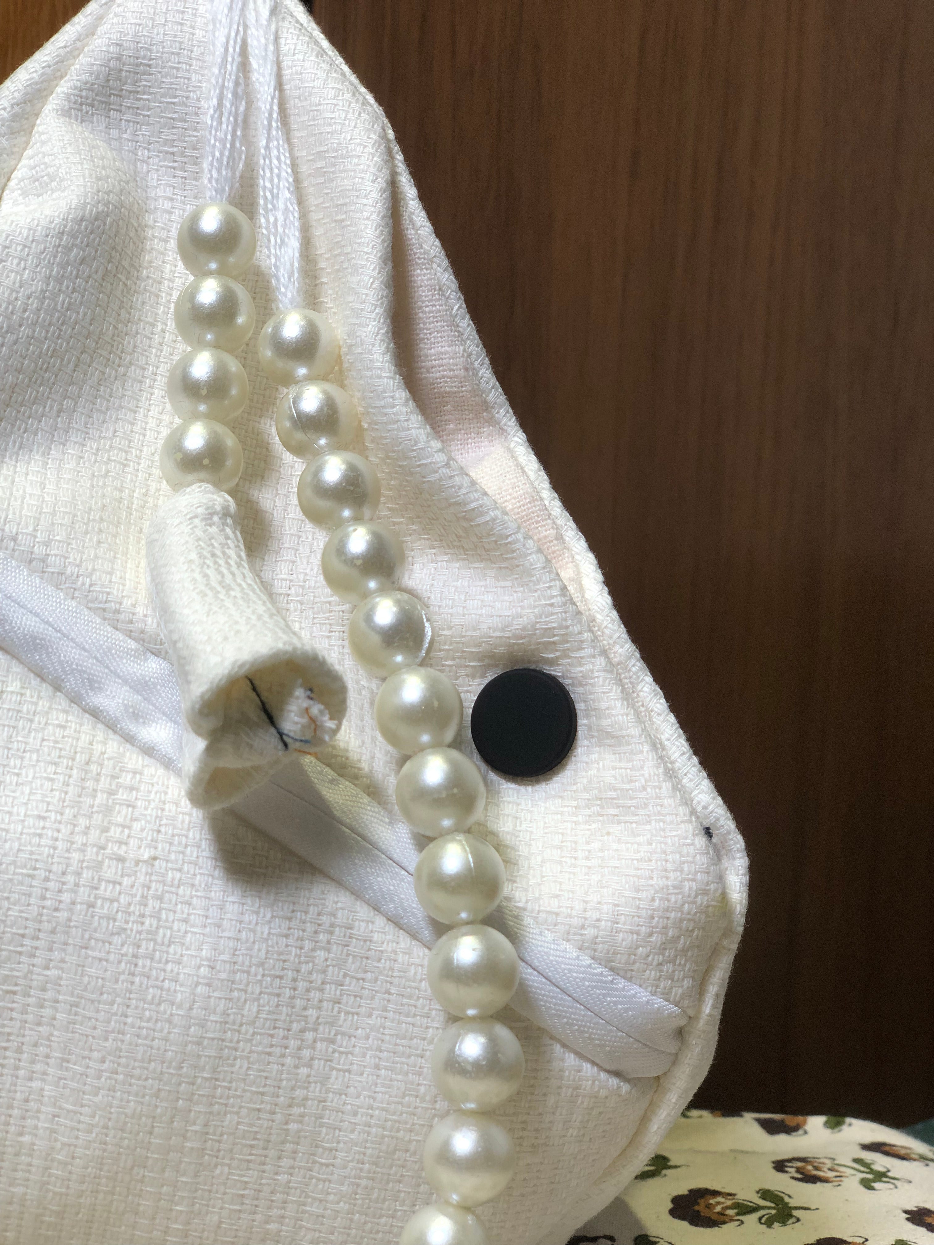 White cotton Japa Bag