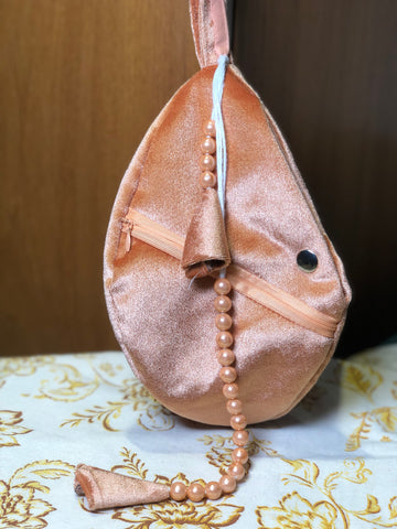 Metallic Peach Velvet Japa Bag