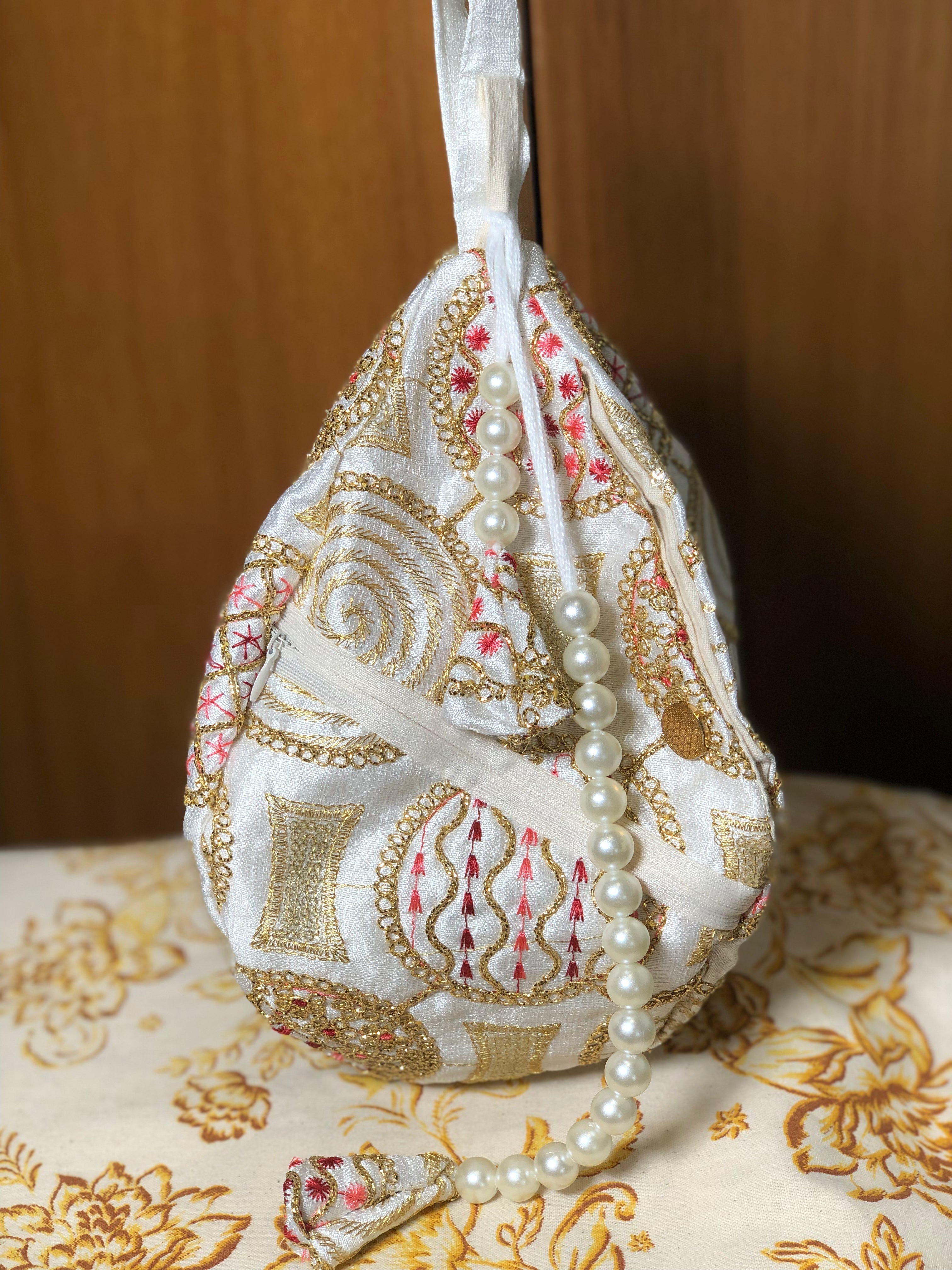 White Silk Japa Bag
