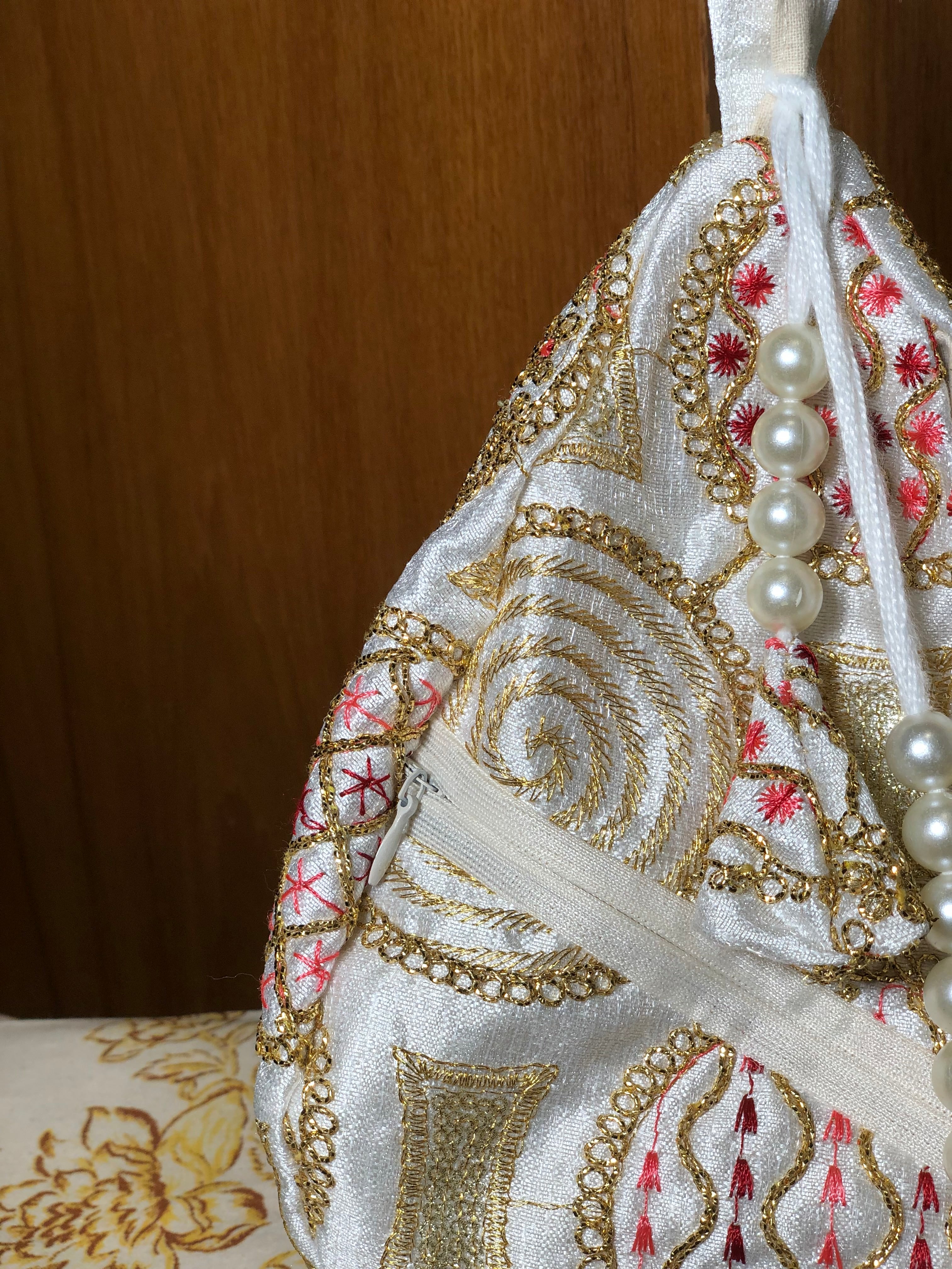 White Silk Japa Bag
