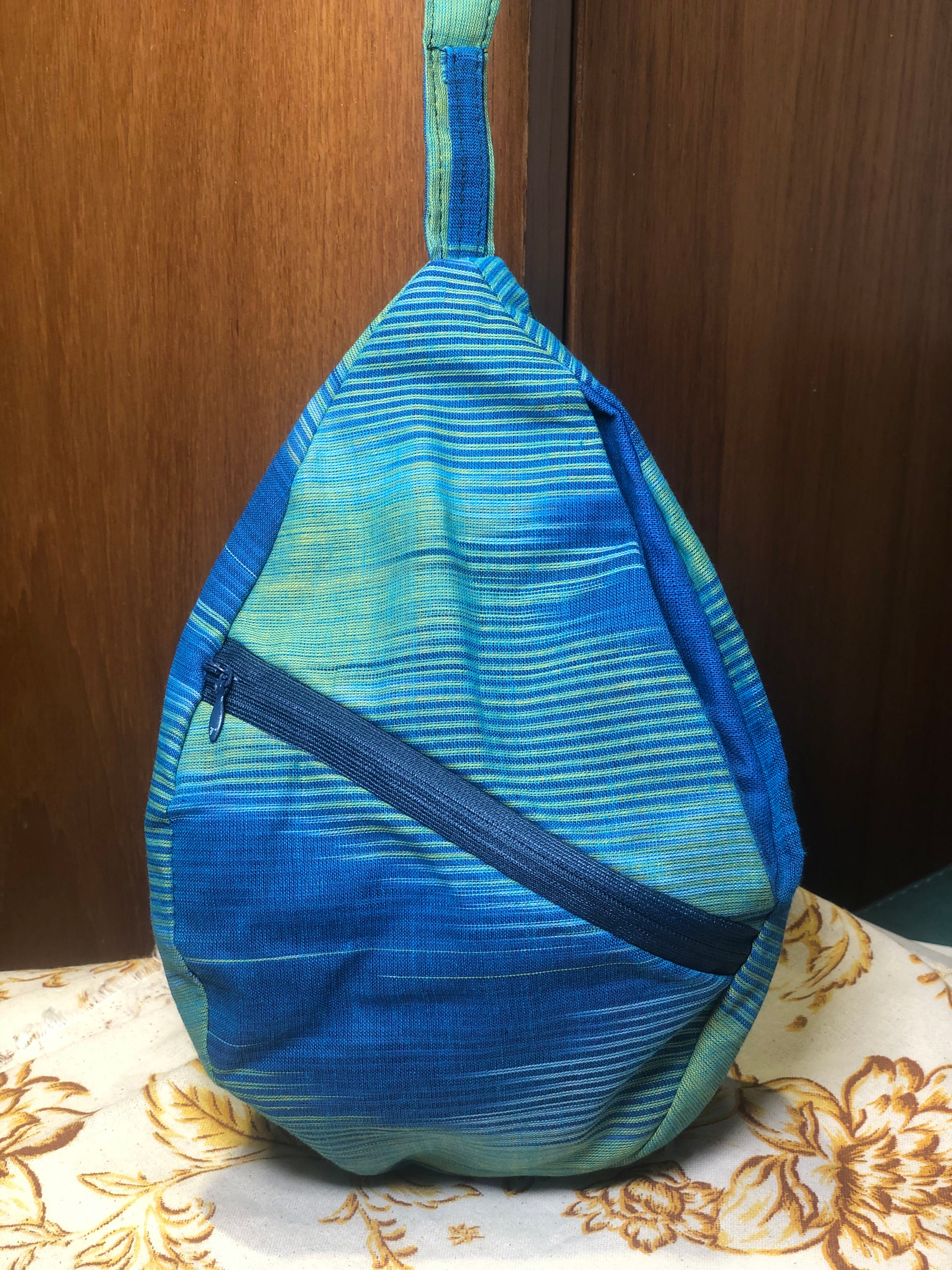 Sea Blue Heritage Khadi Japa Bag