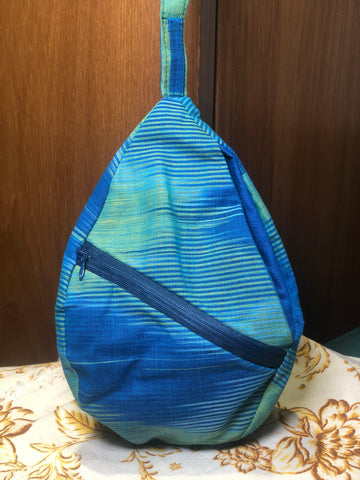Sea Blue Heritage Khadi Japa Bag
