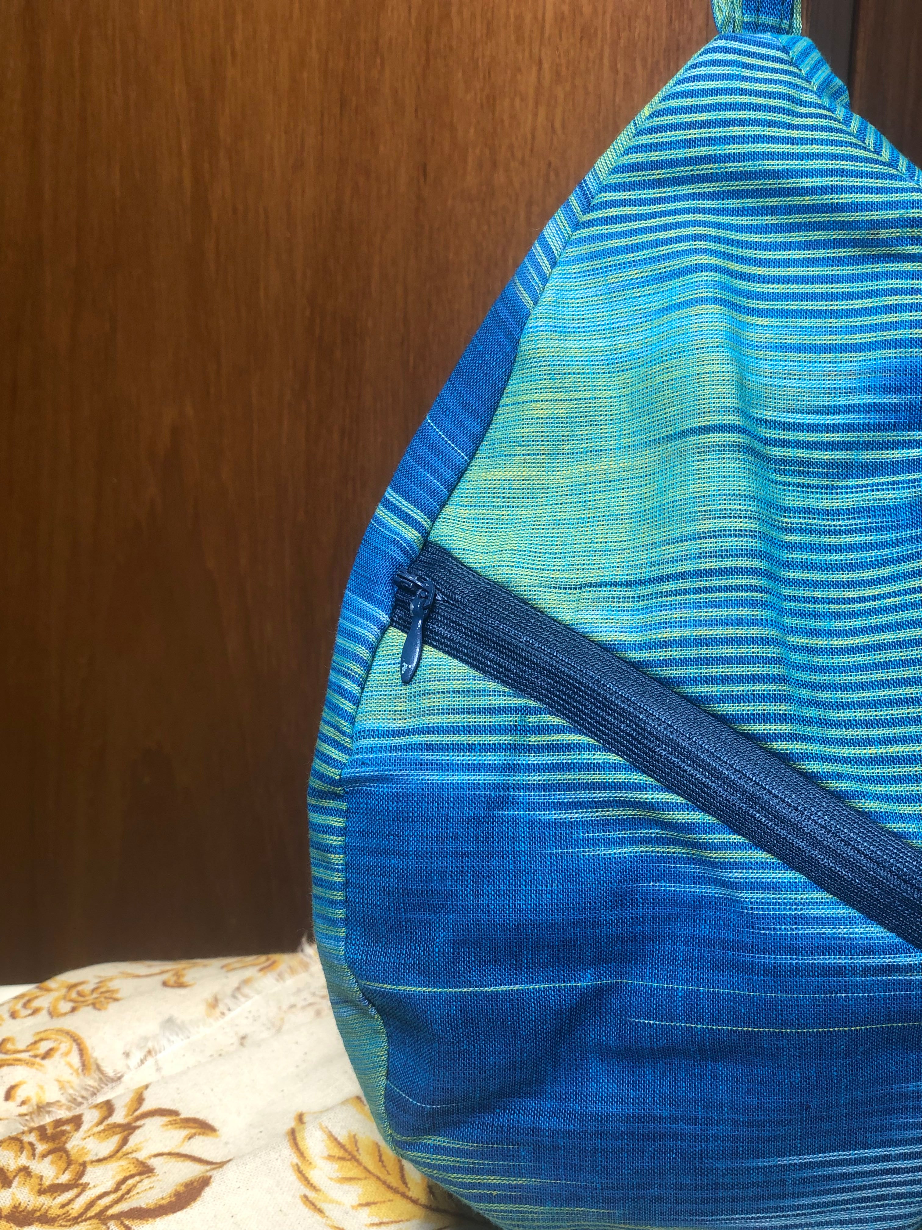 Sea Blue Heritage Khadi Japa Bag