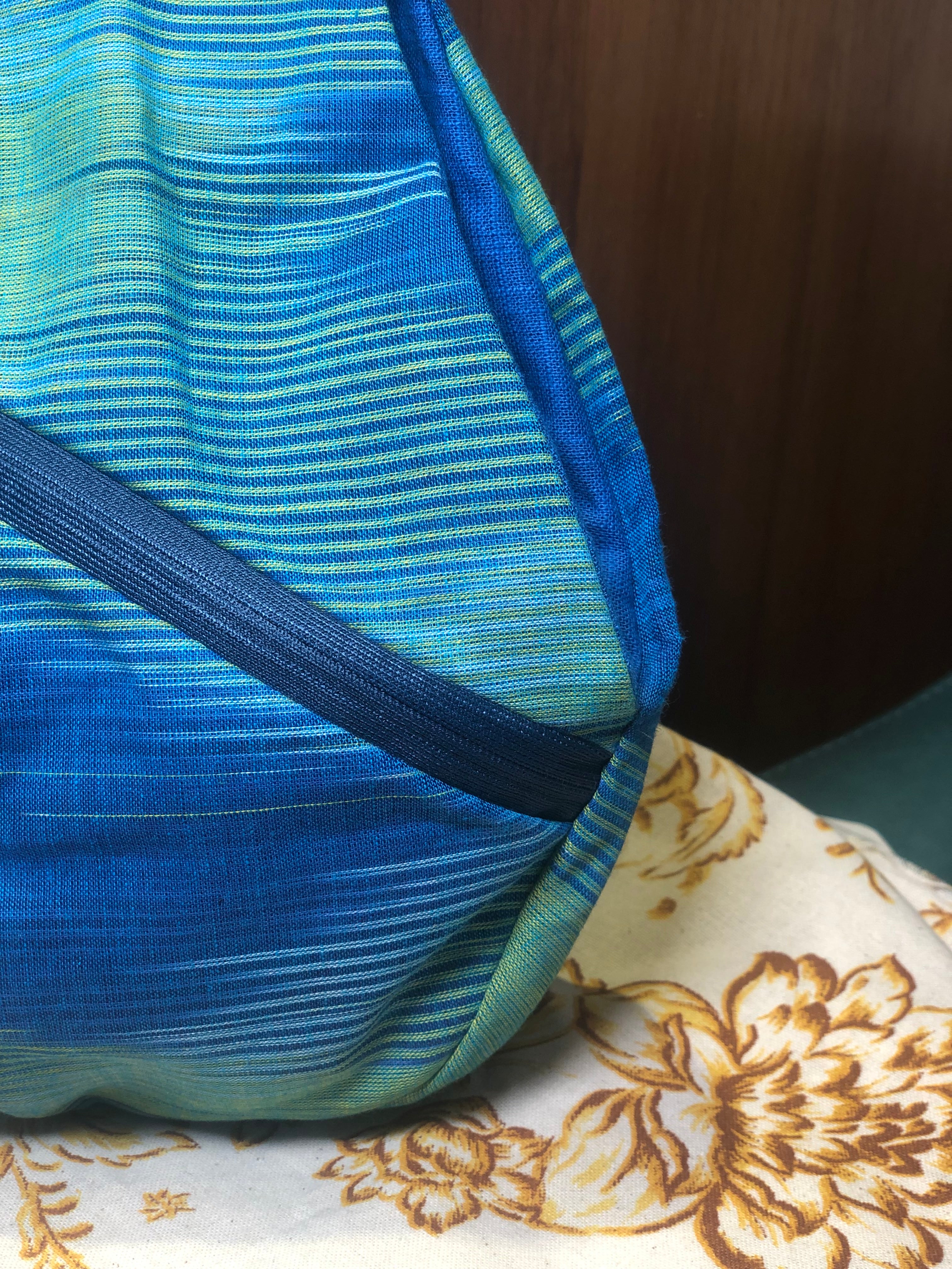 Sea Blue Heritage Khadi Japa Bag