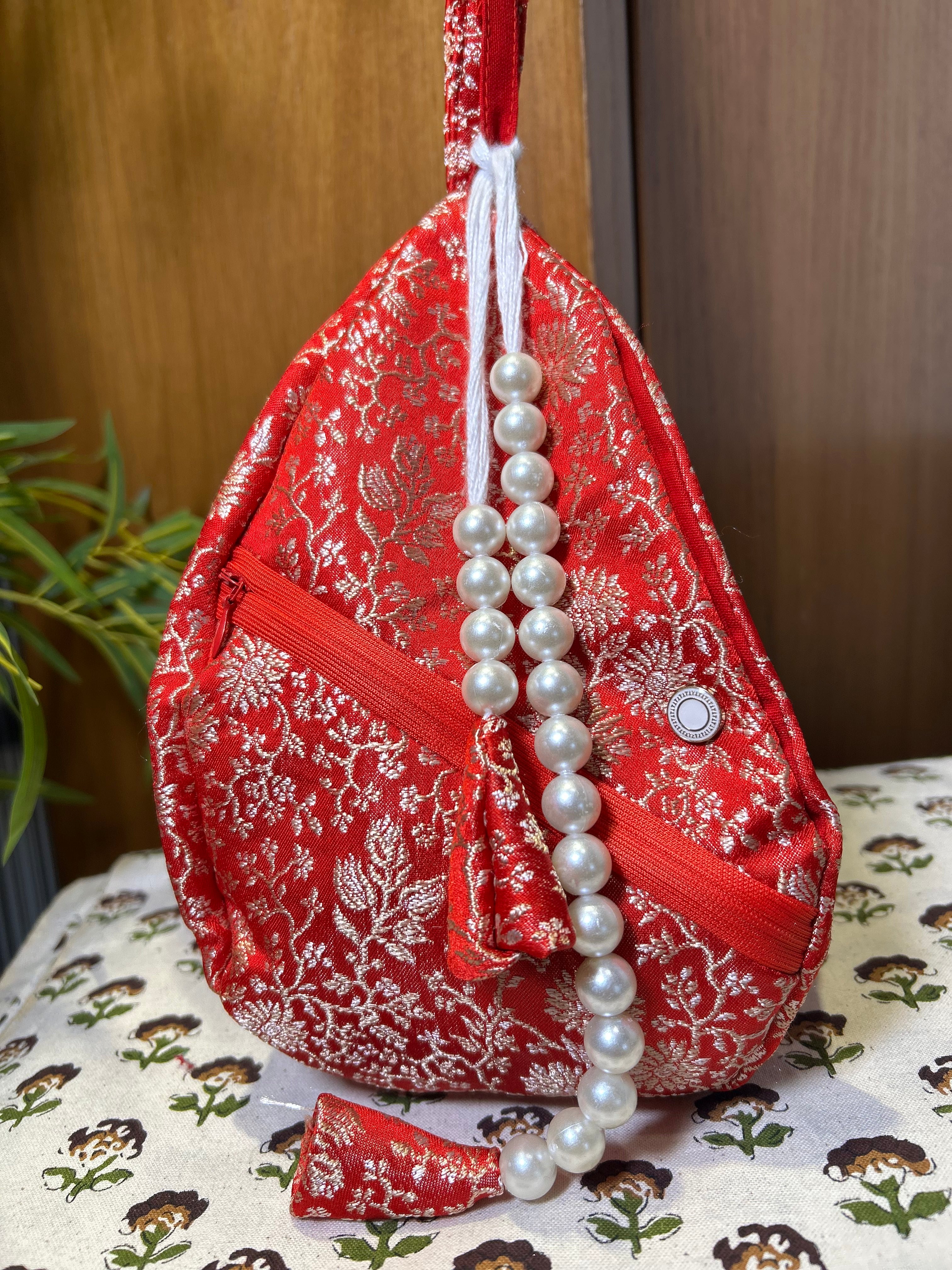 Rangadevi Scarlet Silk Japa Bag