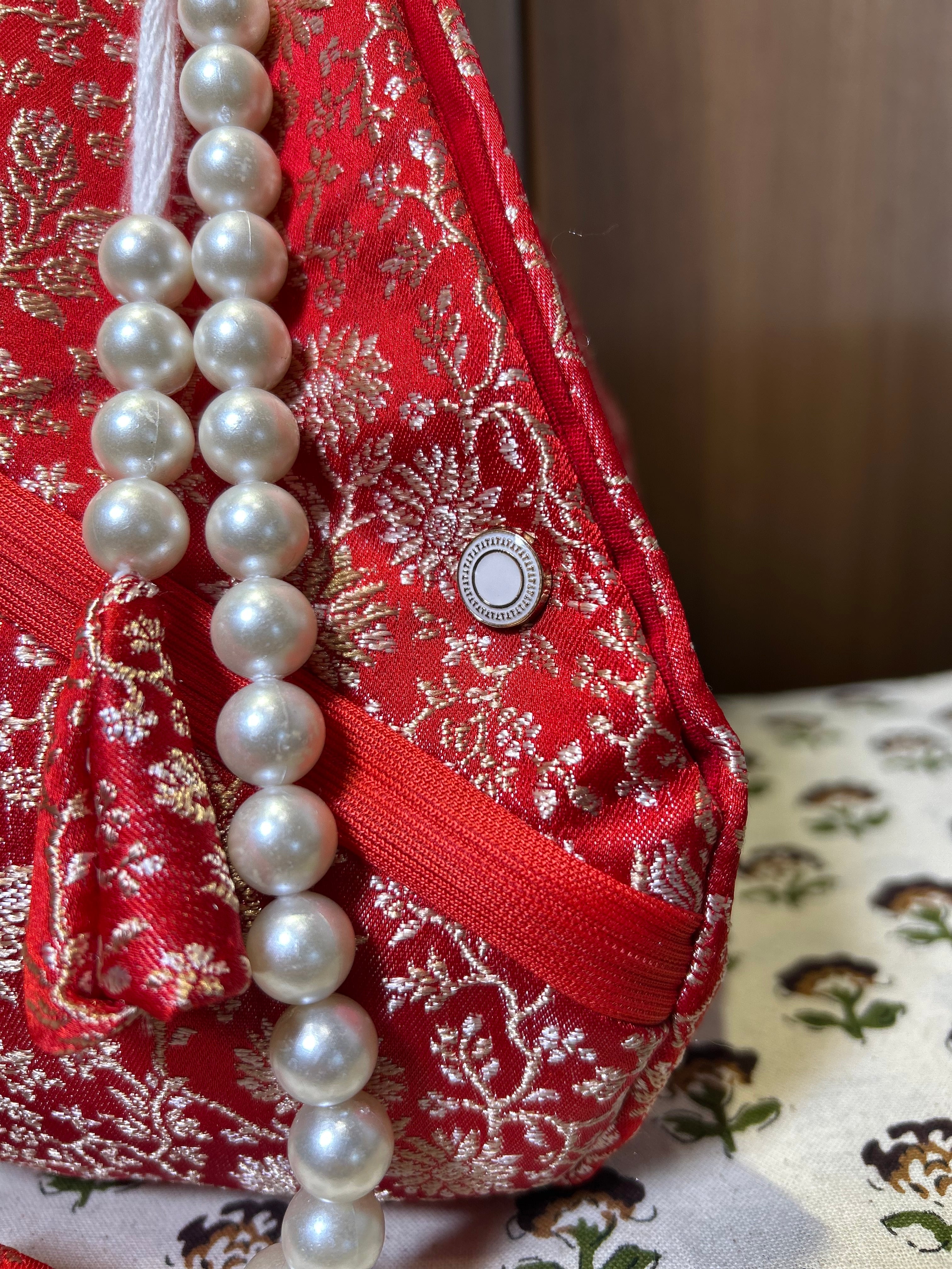 Rangadevi Scarlet Silk Japa Bag