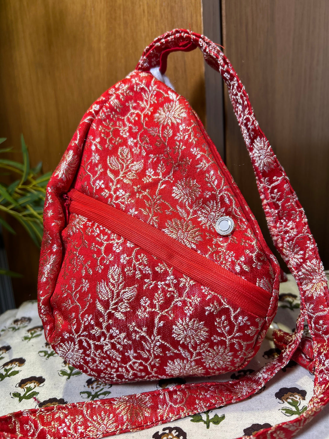 Rangadevi Scarlet Silk Japa Bag