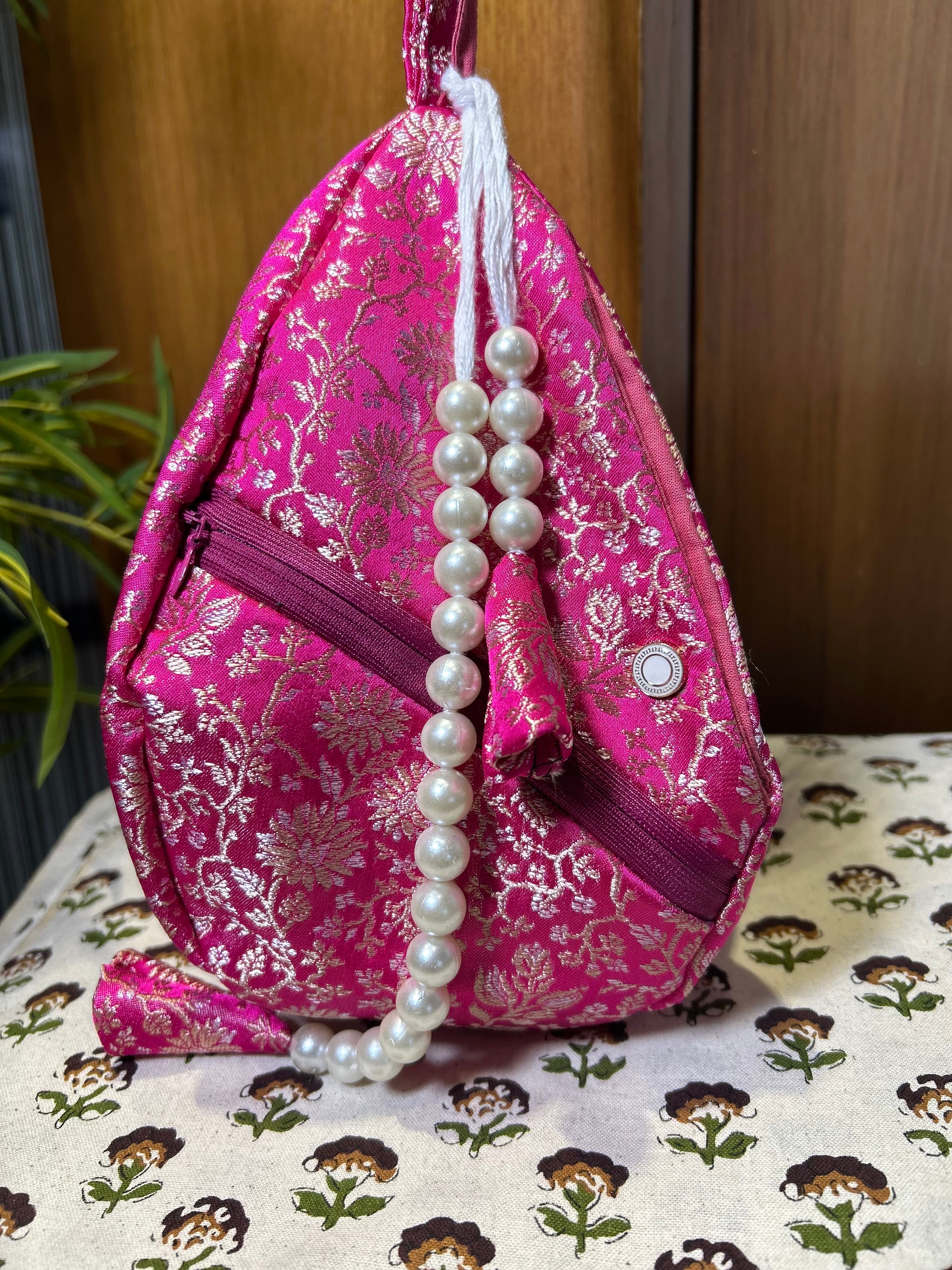 Indulekha Blush Pink Silk Japa Bag