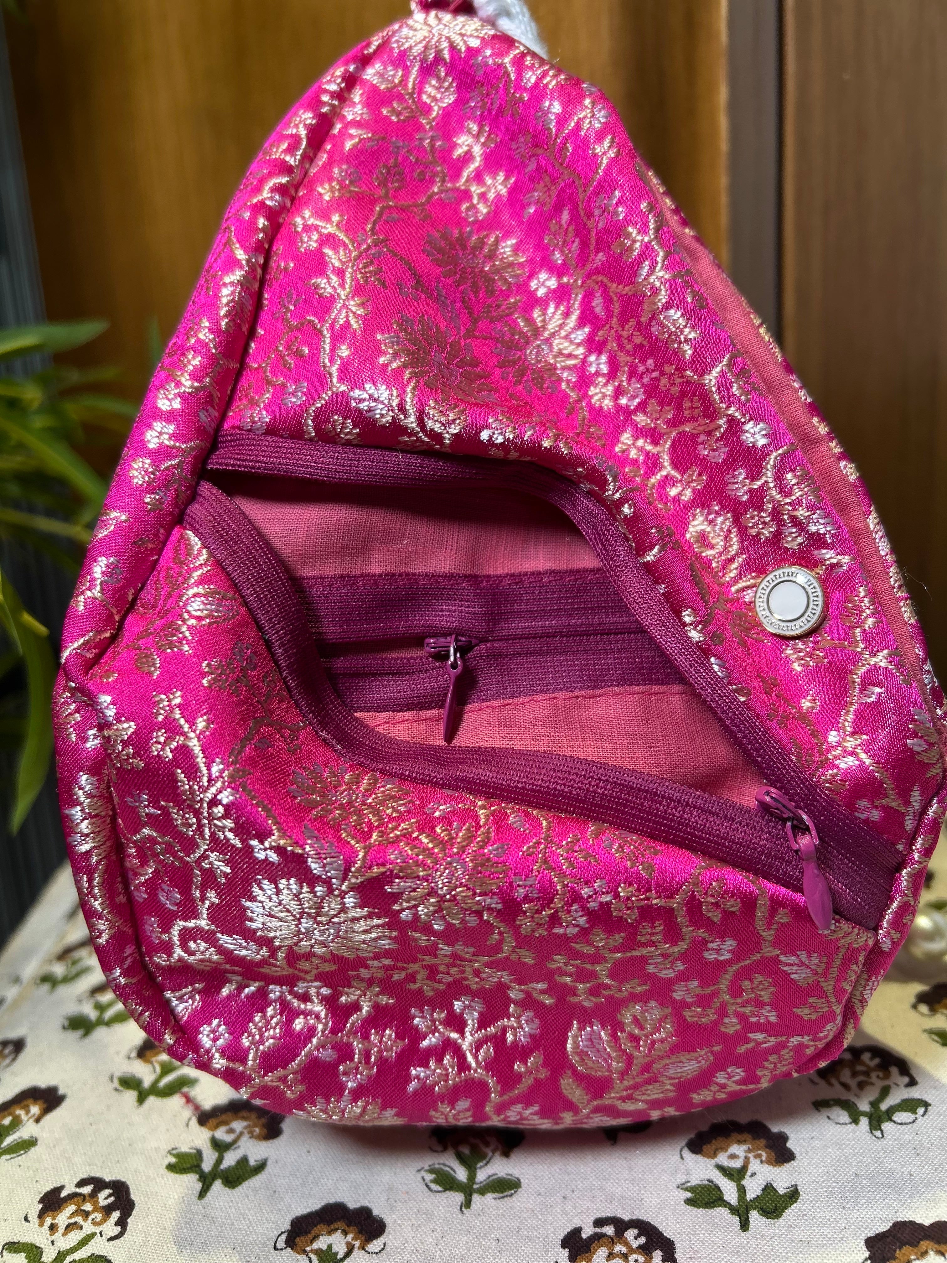 Indulekha Blush Pink Silk Japa Bag