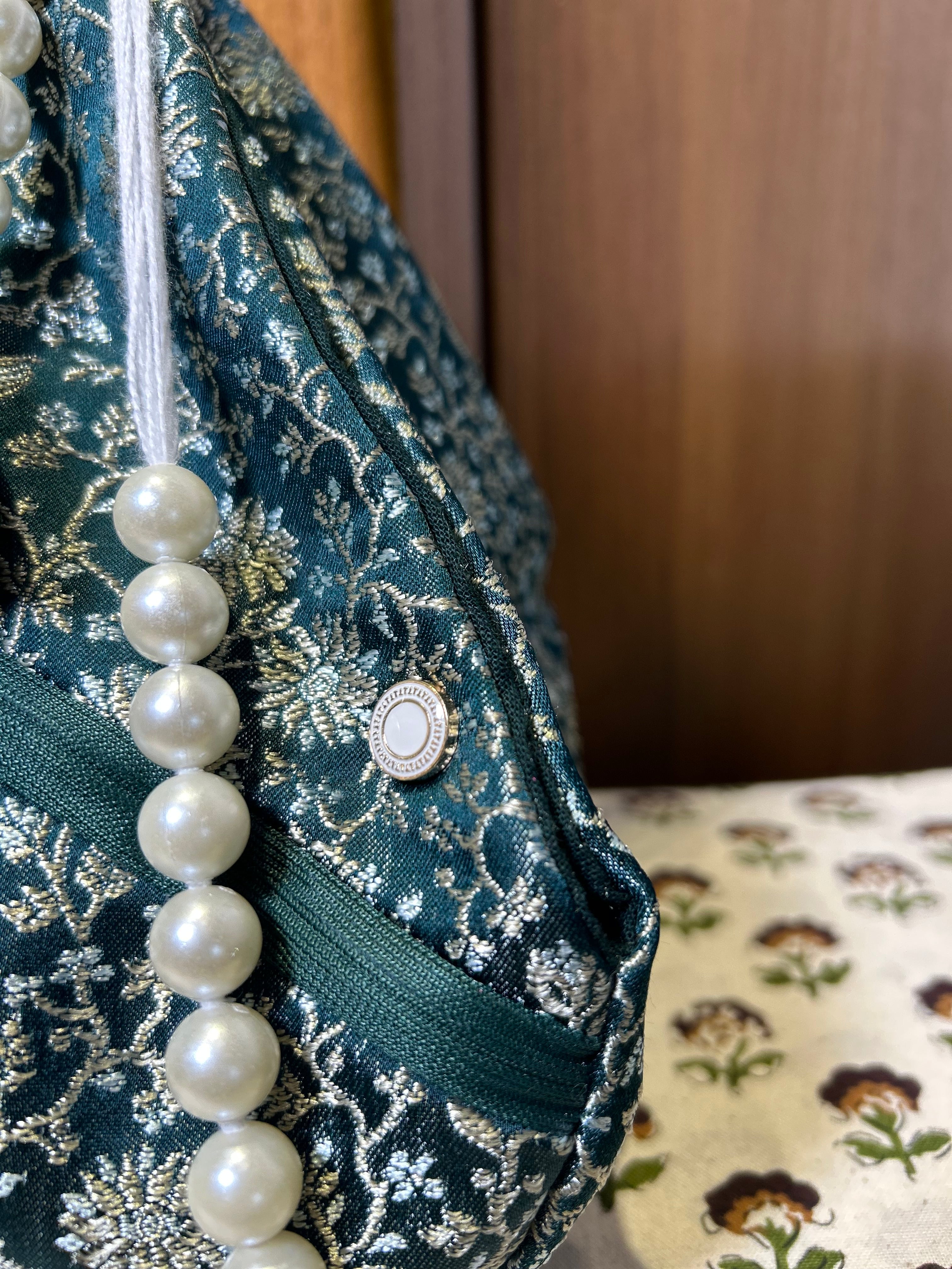 Sudevi Forest Verde Silk Japa Bag