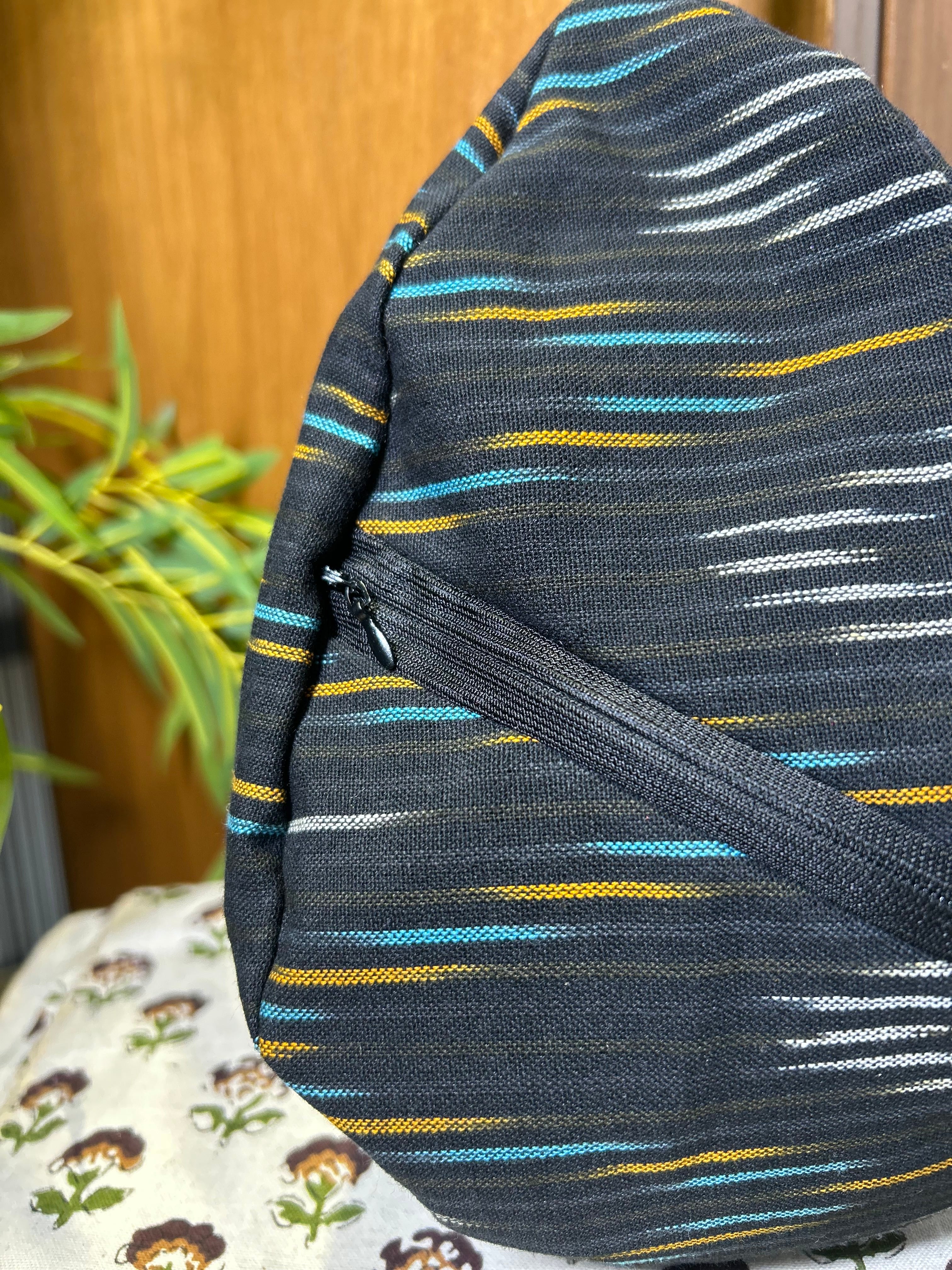 Black Artisan Khadi Japa Bag