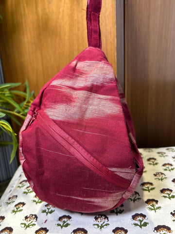 Maroon Haritage Khadi Japa Bag