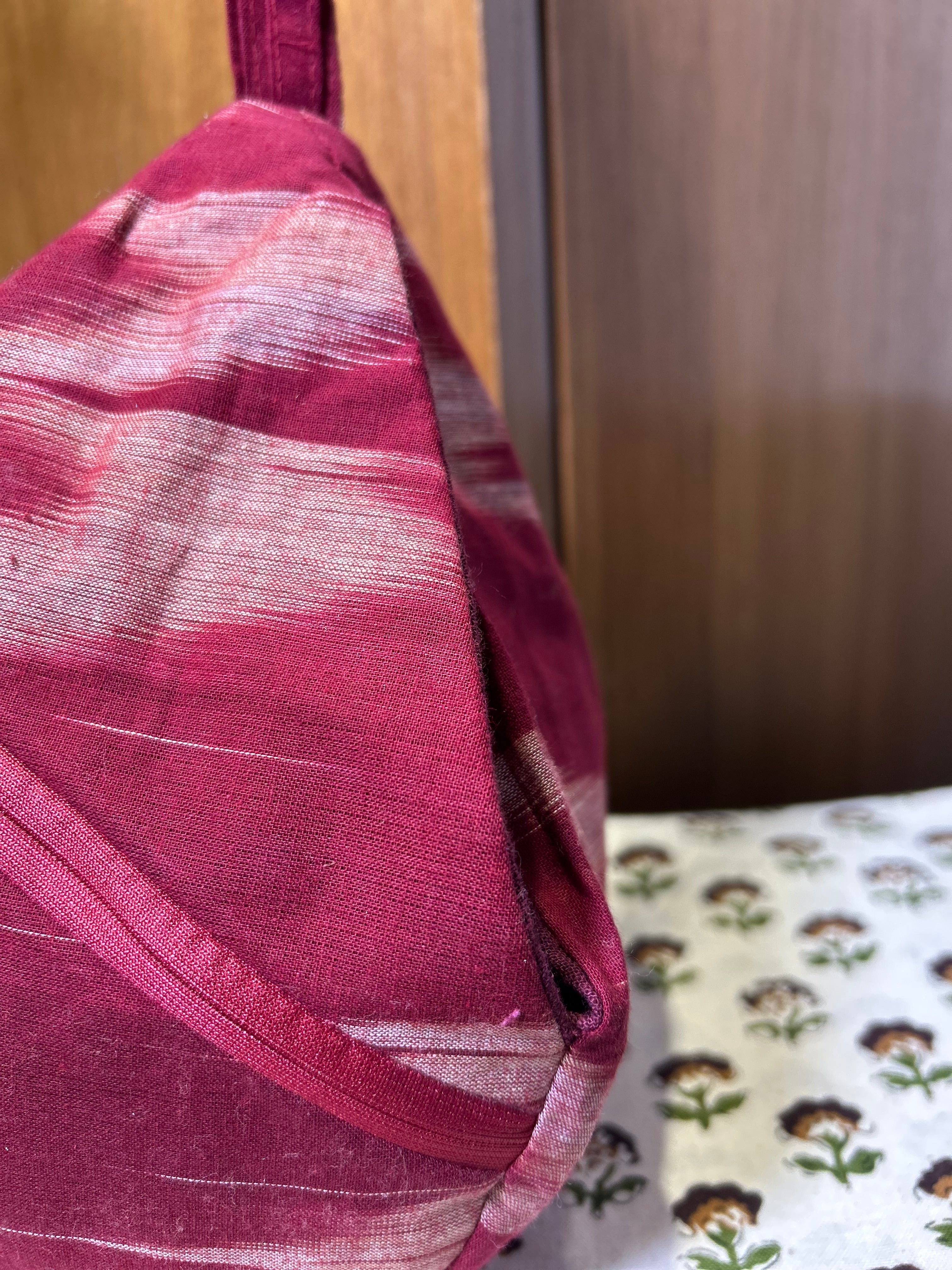 Maroon Haritage Khadi Japa Bag