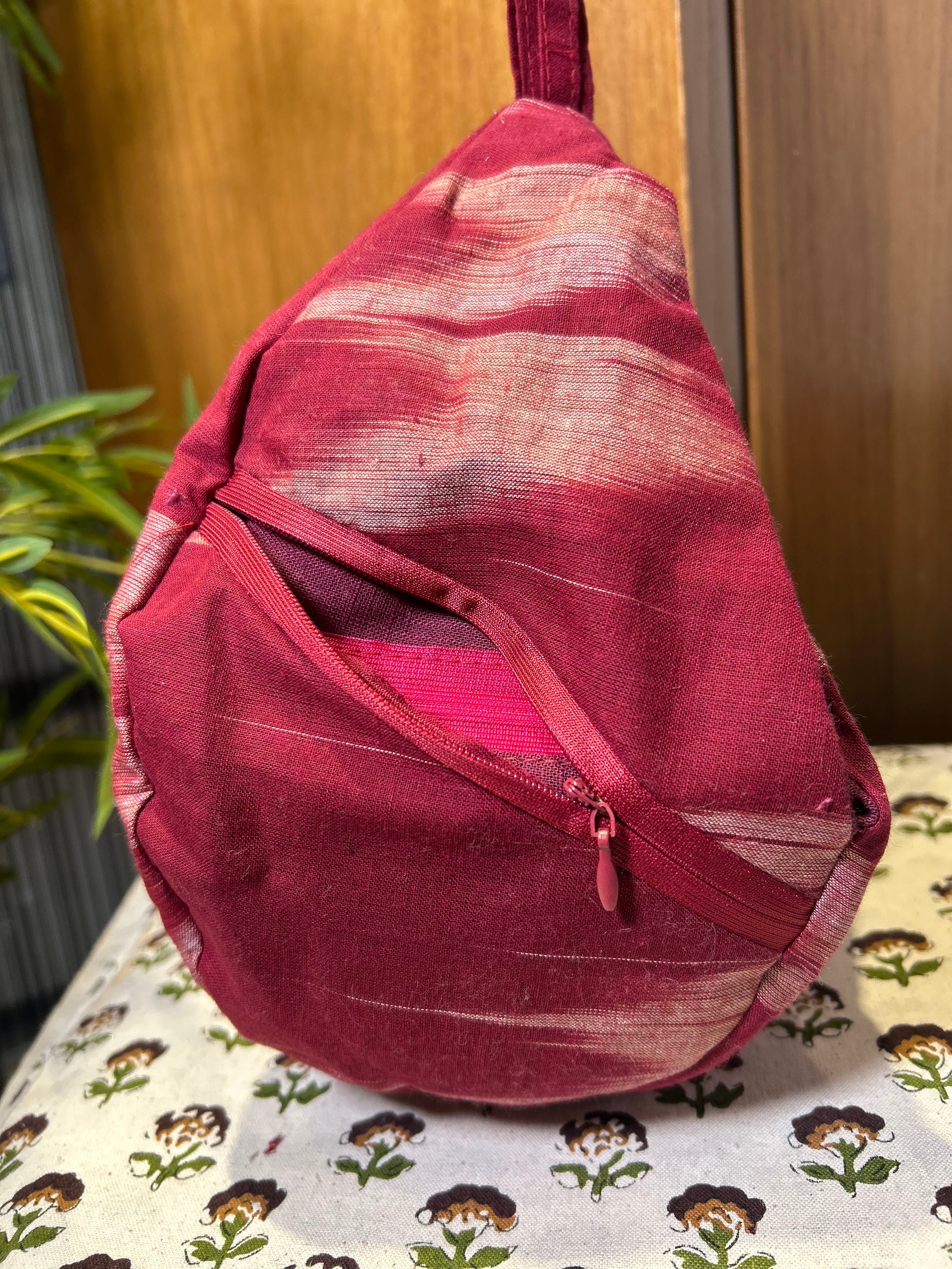 Maroon Haritage Khadi Japa Bag