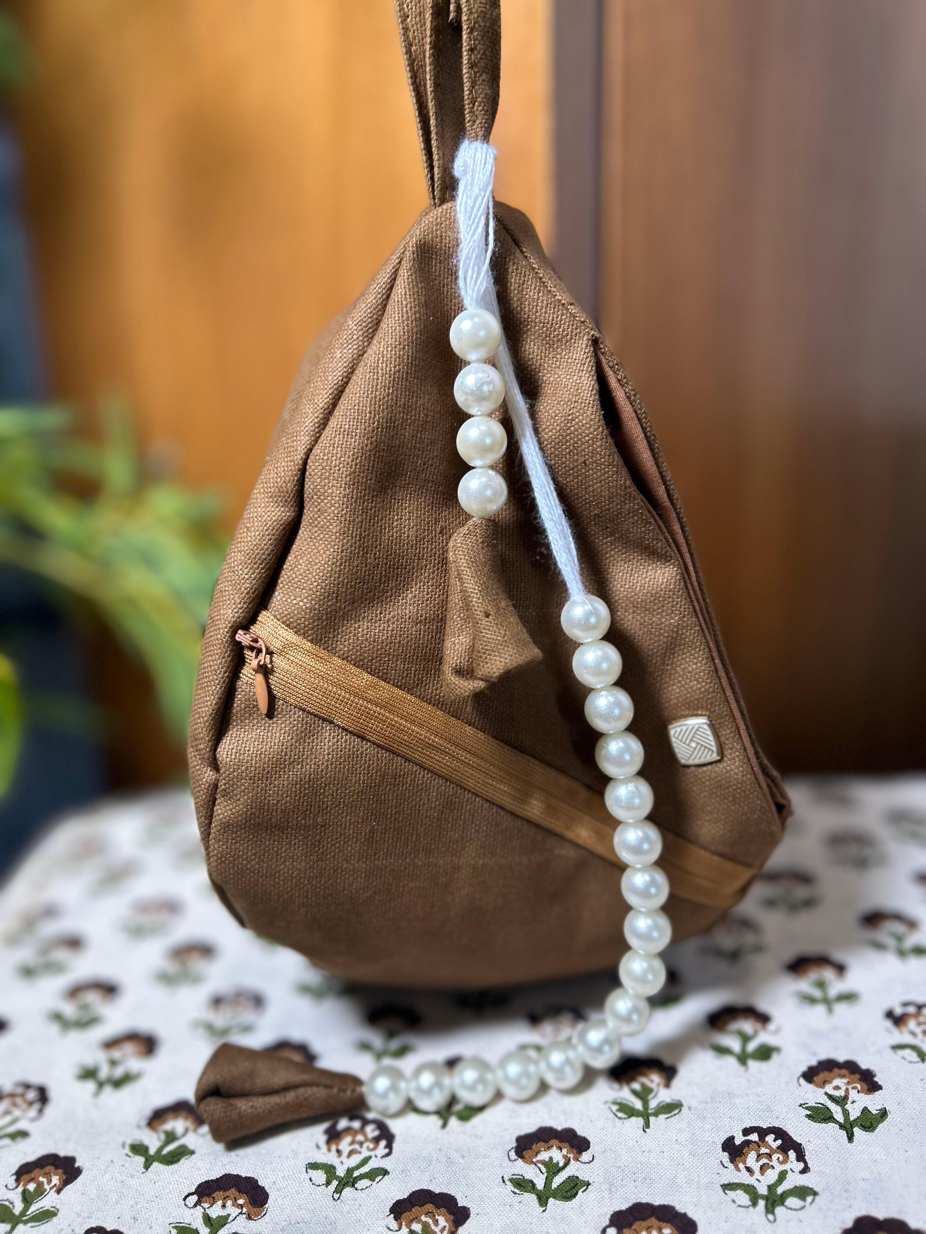 Heritage Flower Pocket Japa Bag