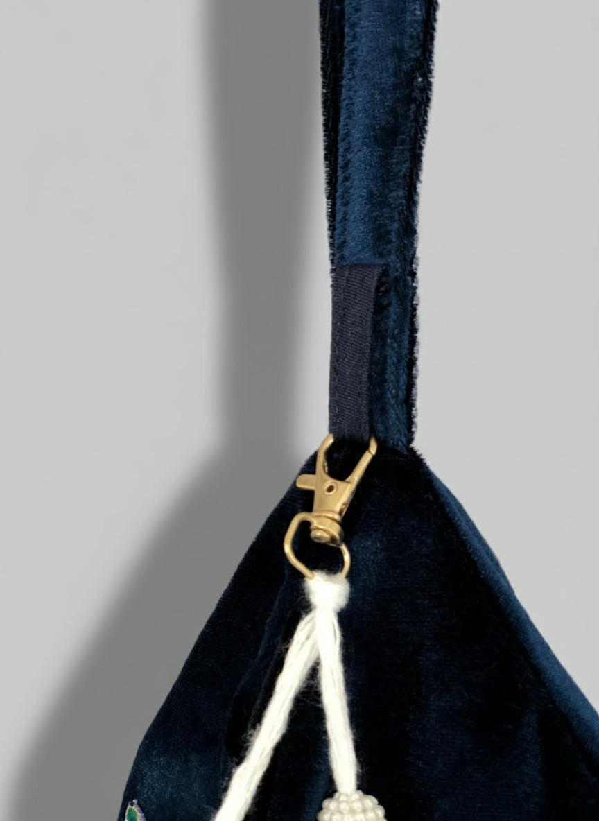 Shrinathji Embroidery Velvet Japa Bag